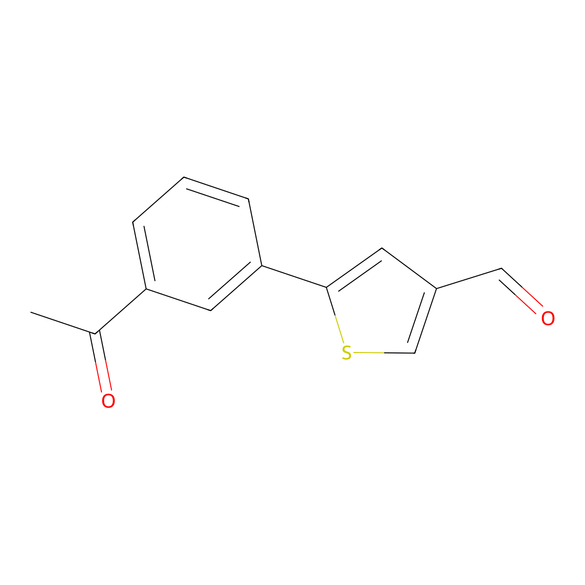 5-(3-Acetylphenyl)thiophene-3-carbaldehyde molecular structure, CAS 2137760-33-7
