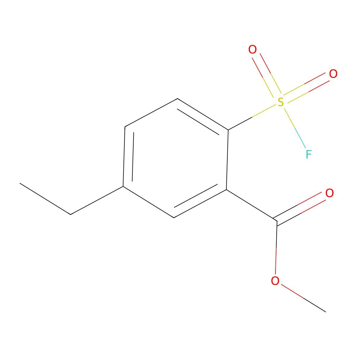 Methyl 5-ethyl-2-(fluorosulfonyl)benzoate molecular structure, CAS 2137760-52-0