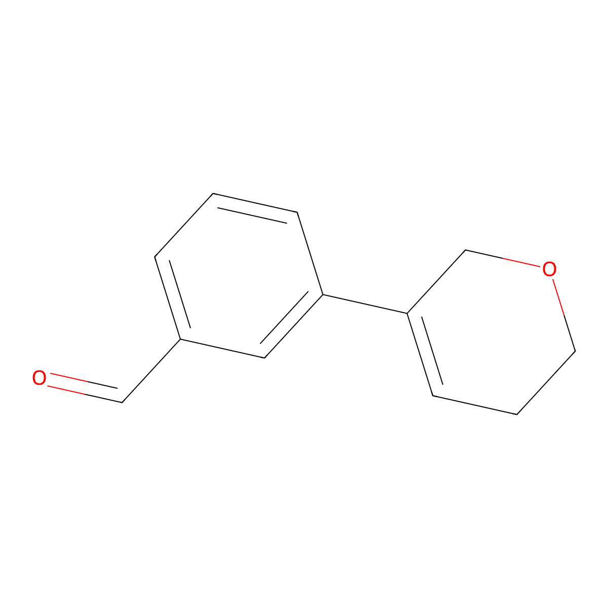 3-(5,6-dihydro-2H-pyran-3-yl)benzaldehyde molecular structure, CAS 2137760-70-2