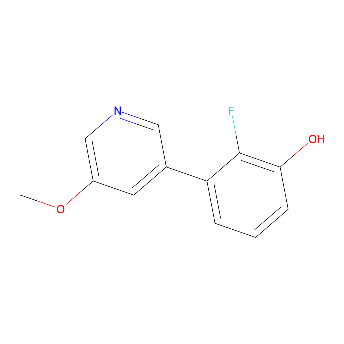 2-Fluoro-3-(5-methoxypyridin-3-yl)phenol molecular structure, CAS 2137760-94-0