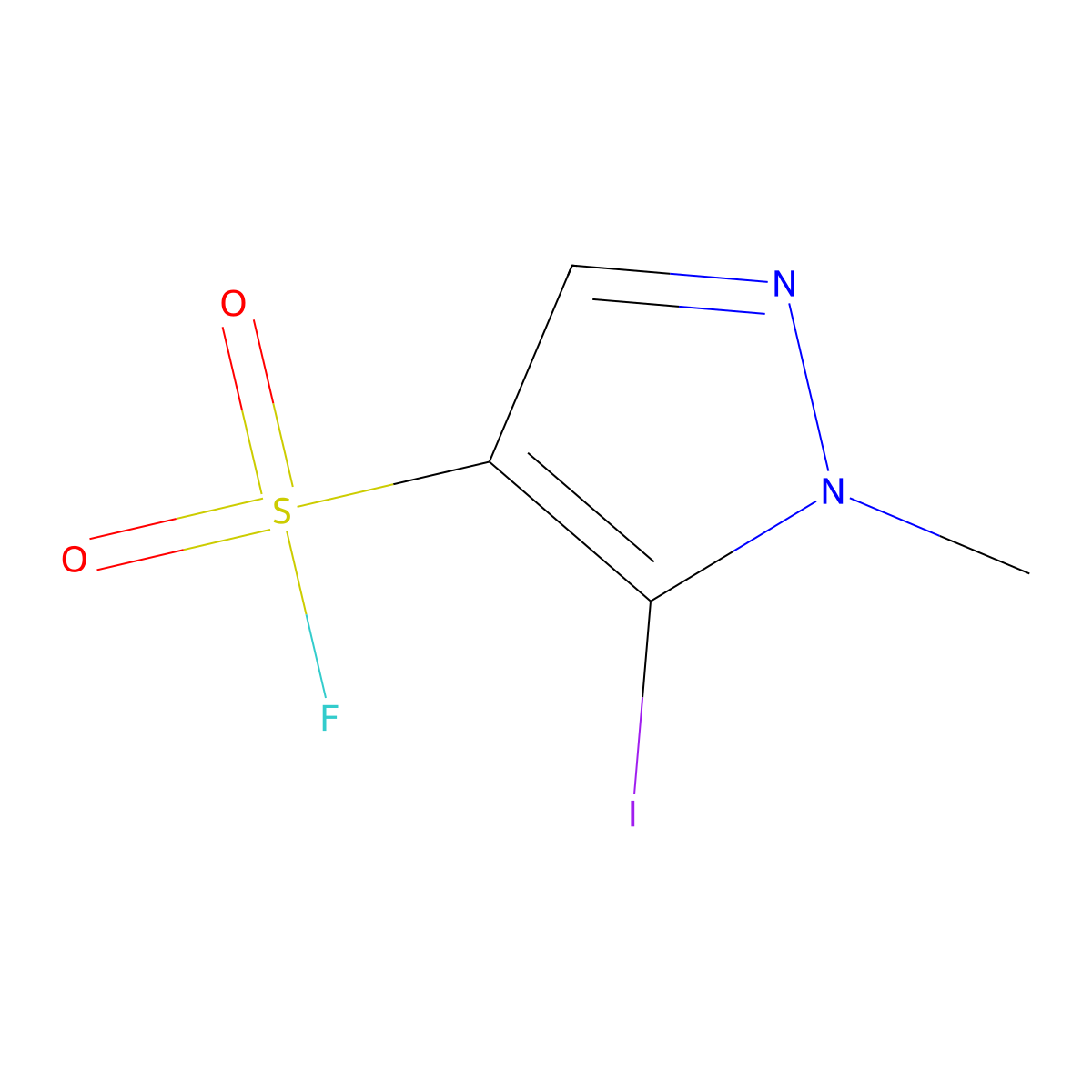 5-iodo-1-methyl-1H-pyrazole-4-sulfonyl fluoride molecular structure, CAS 2137761-06-7