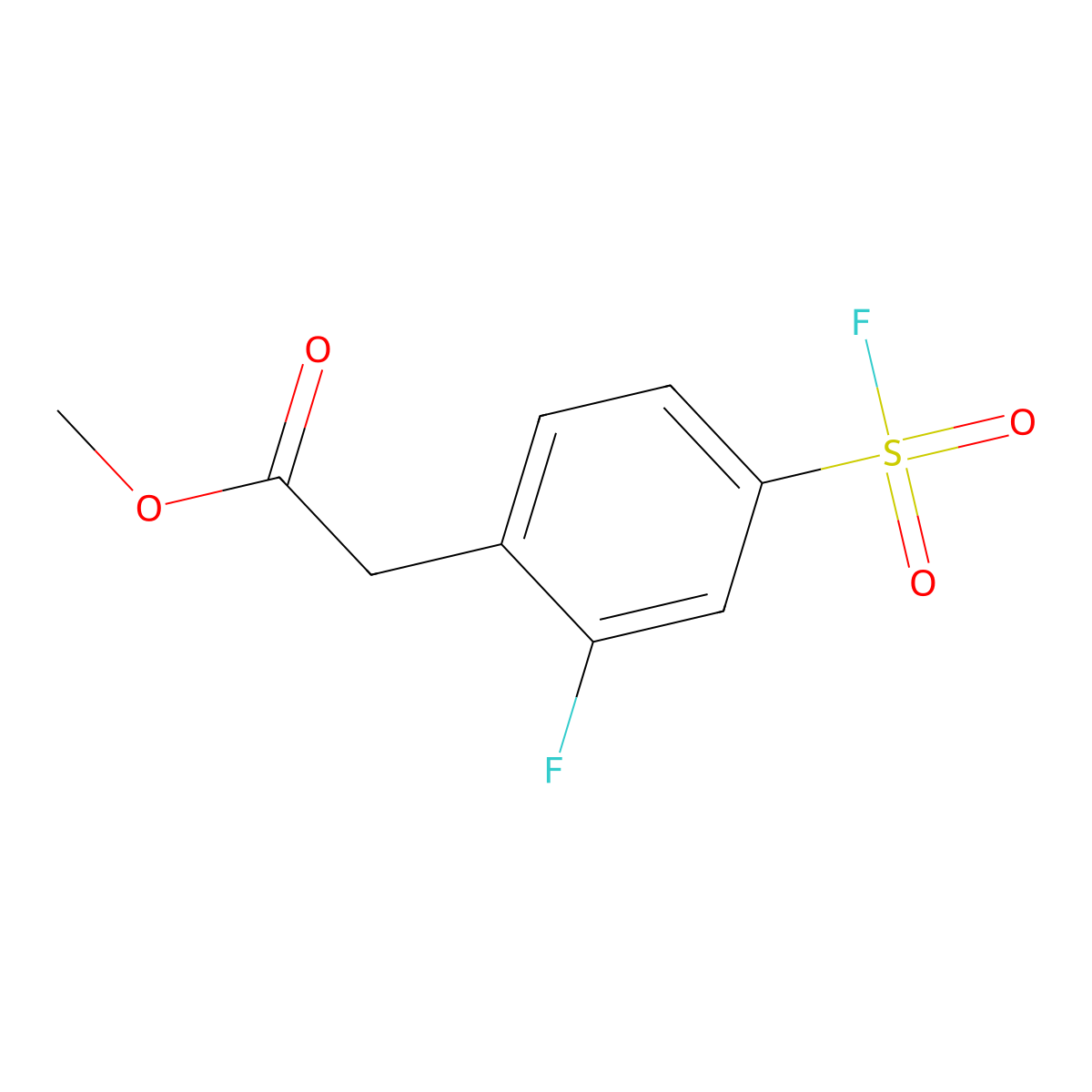 Methyl 2-[2-fluoro-4-(fluorosulfonyl)phenyl]acetate molecular structure, CAS 2137761-20-5