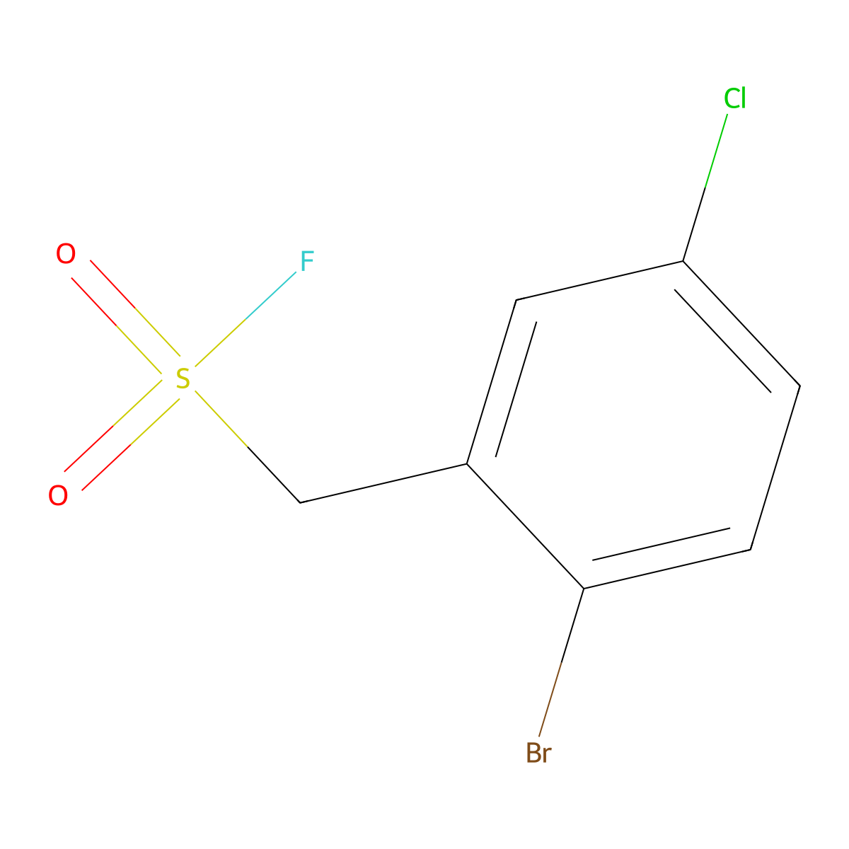 (2-Bromo-5-chlorophenyl)methanesulfonyl fluoride molecular structure, CAS 2137761-39-6