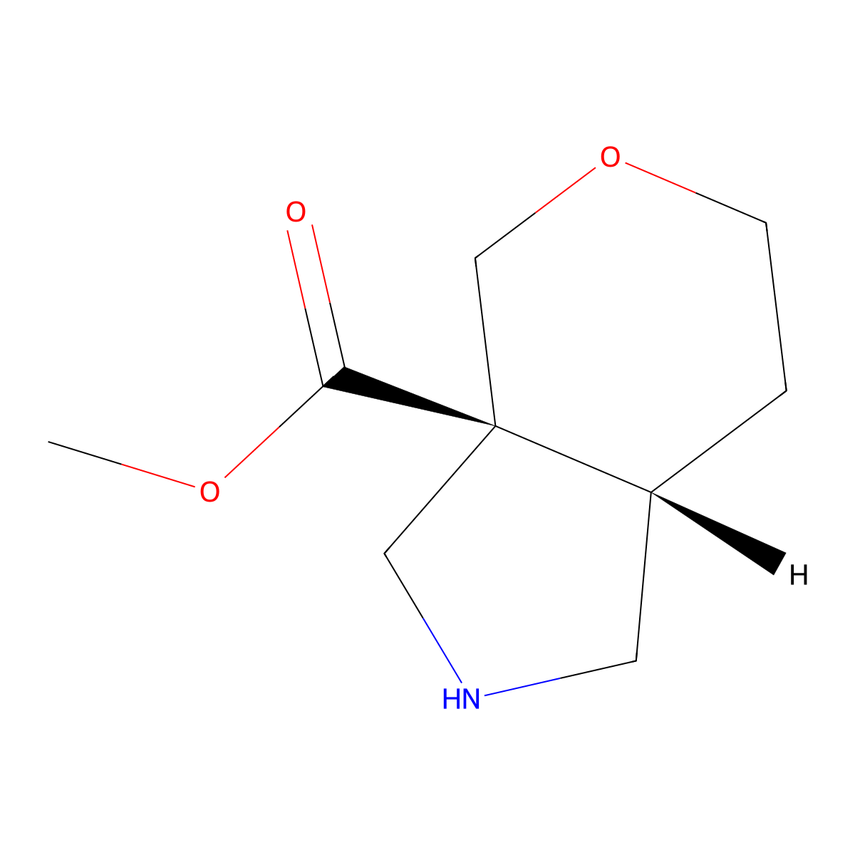 rac-methyl (3aR,7aR)-octahydropyrano[3,4-c]pyrrole-3a-carboxylate molecular structure, CAS 2137761-40-9