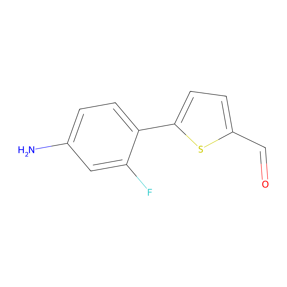 5-(4-Amino-2-fluorophenyl)thiophene-2-carbaldehyde molecular structure, CAS 2137761-80-7