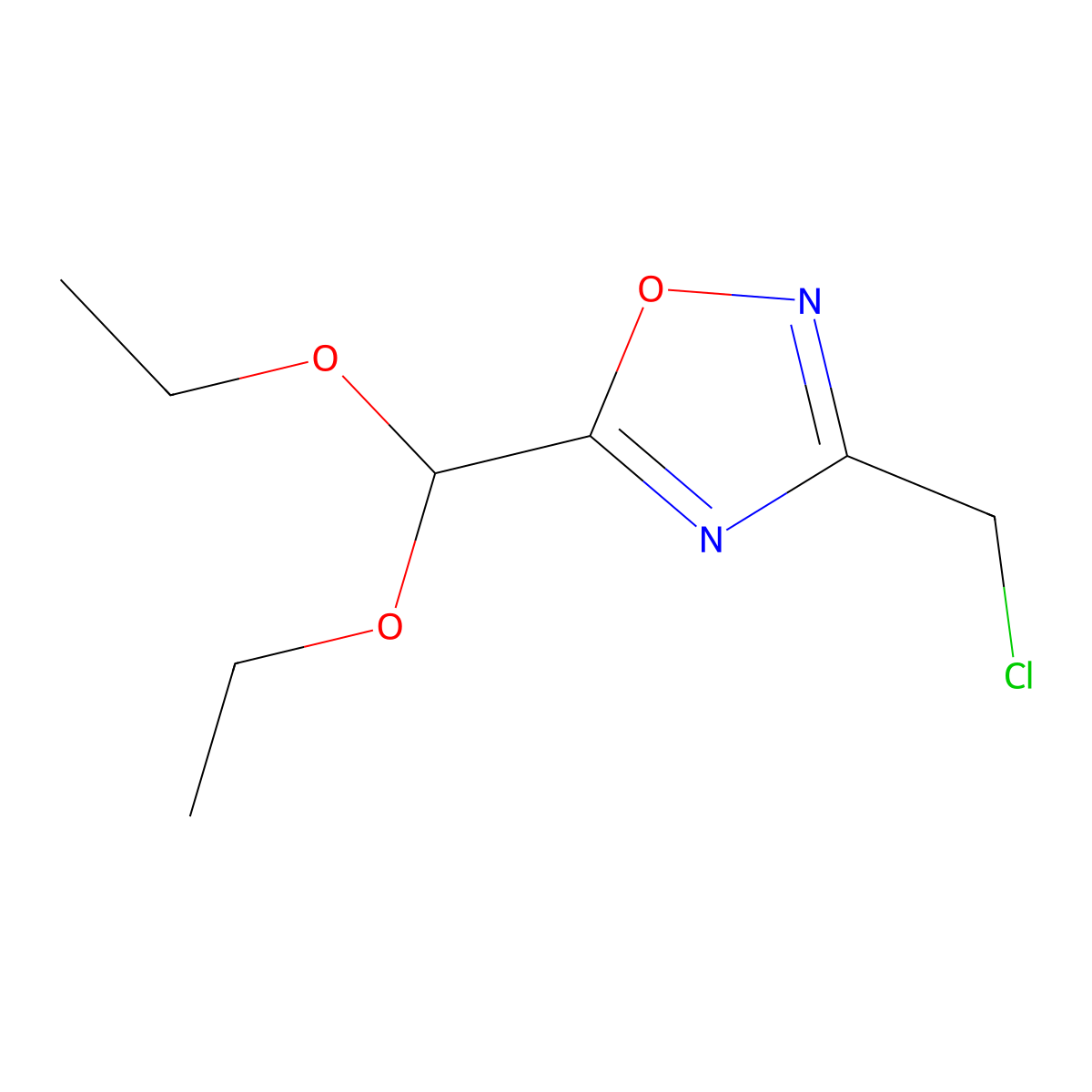 3-(Chloromethyl)-5-(diethoxymethyl)-1,2,4-oxadiazole molecular structure, CAS 2137762-37-7