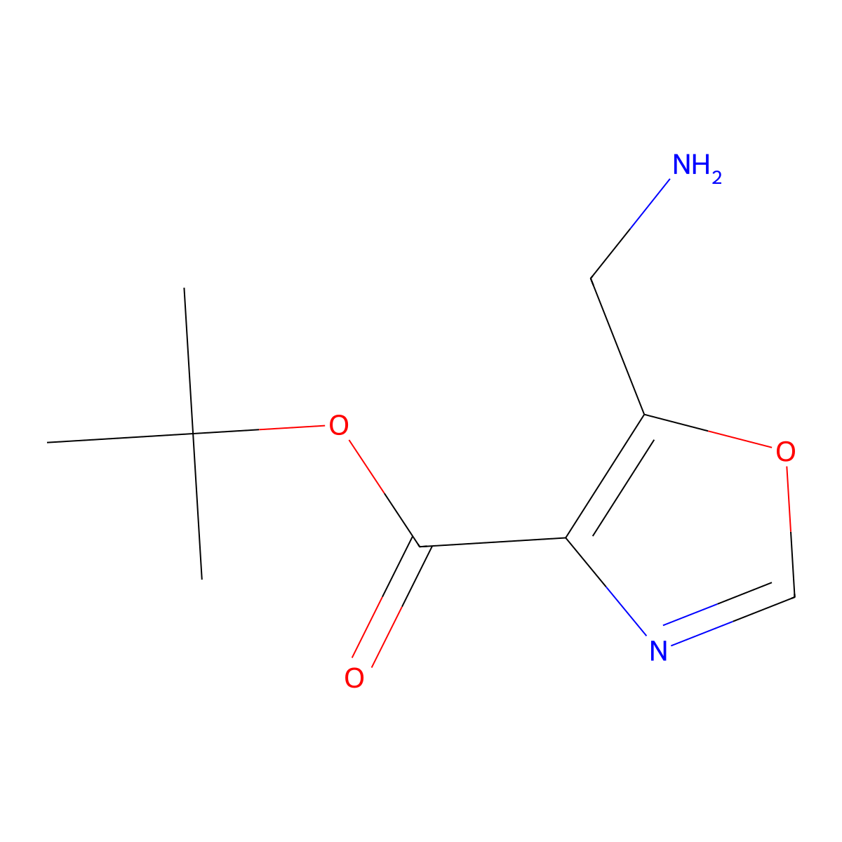 Tert-butyl 5-(aminomethyl)-1,3-oxazole-4-carboxylate molecular structure, CAS 2137763-06-3