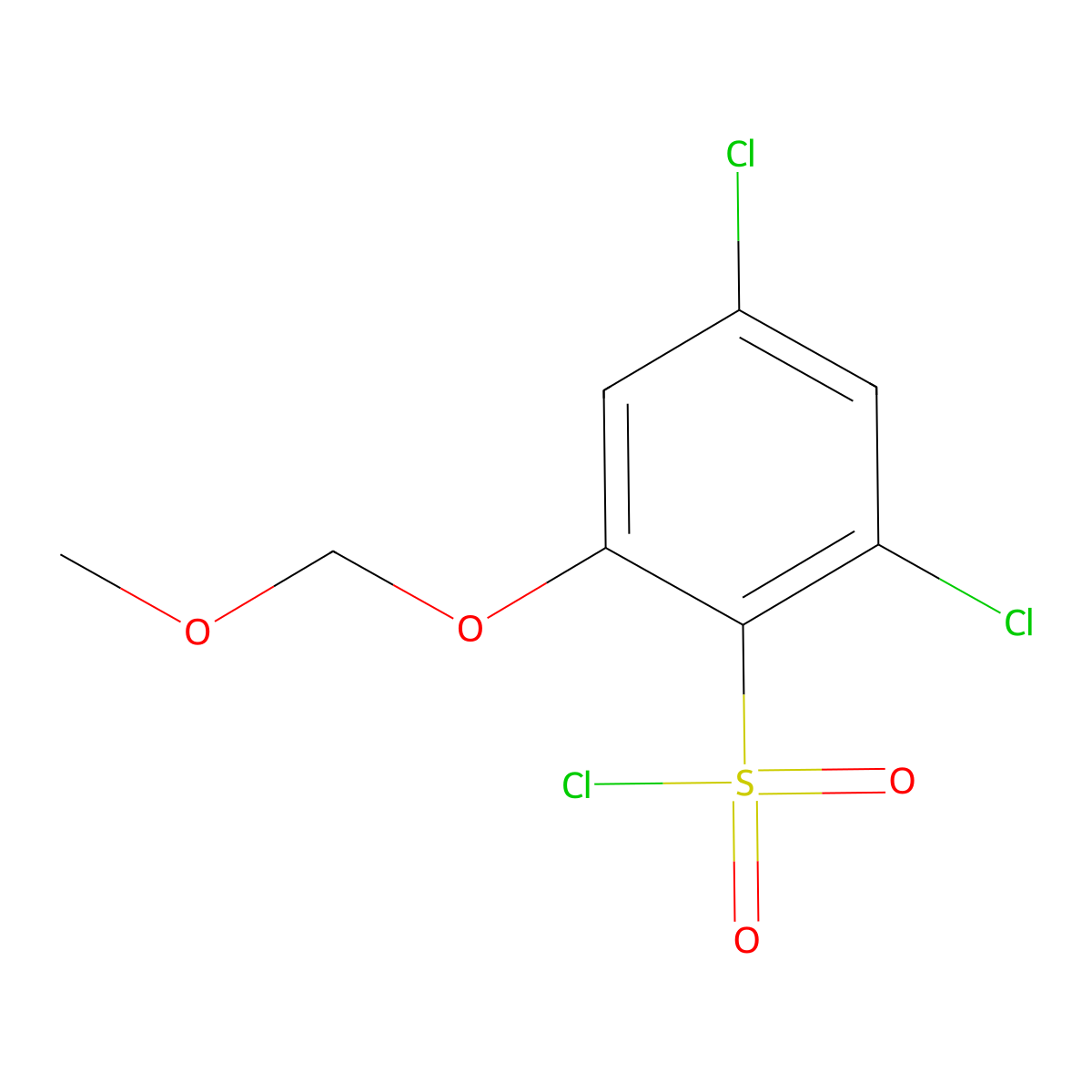 2,4-Dichloro-6-(methoxymethoxy)benzene-1-sulfonyl chloride molecular structure, CAS 2137763-07-4