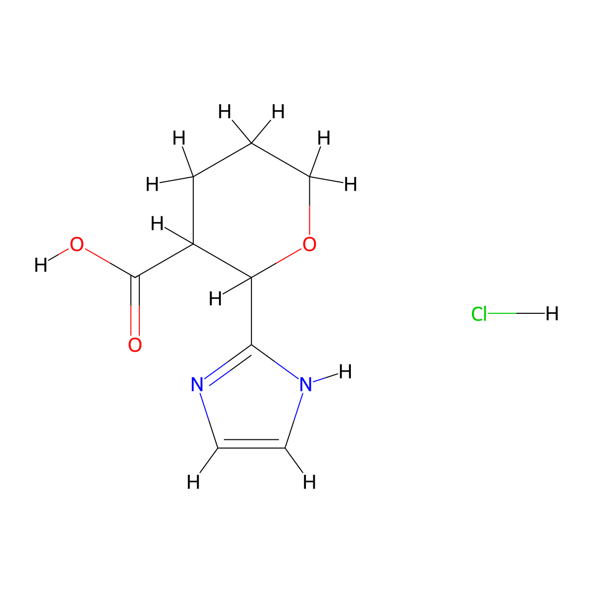 2-(1H-imidazol-2-yl)oxane-3-carboxylic acid hydrochloride molecular structure, CAS 2137763-84-7