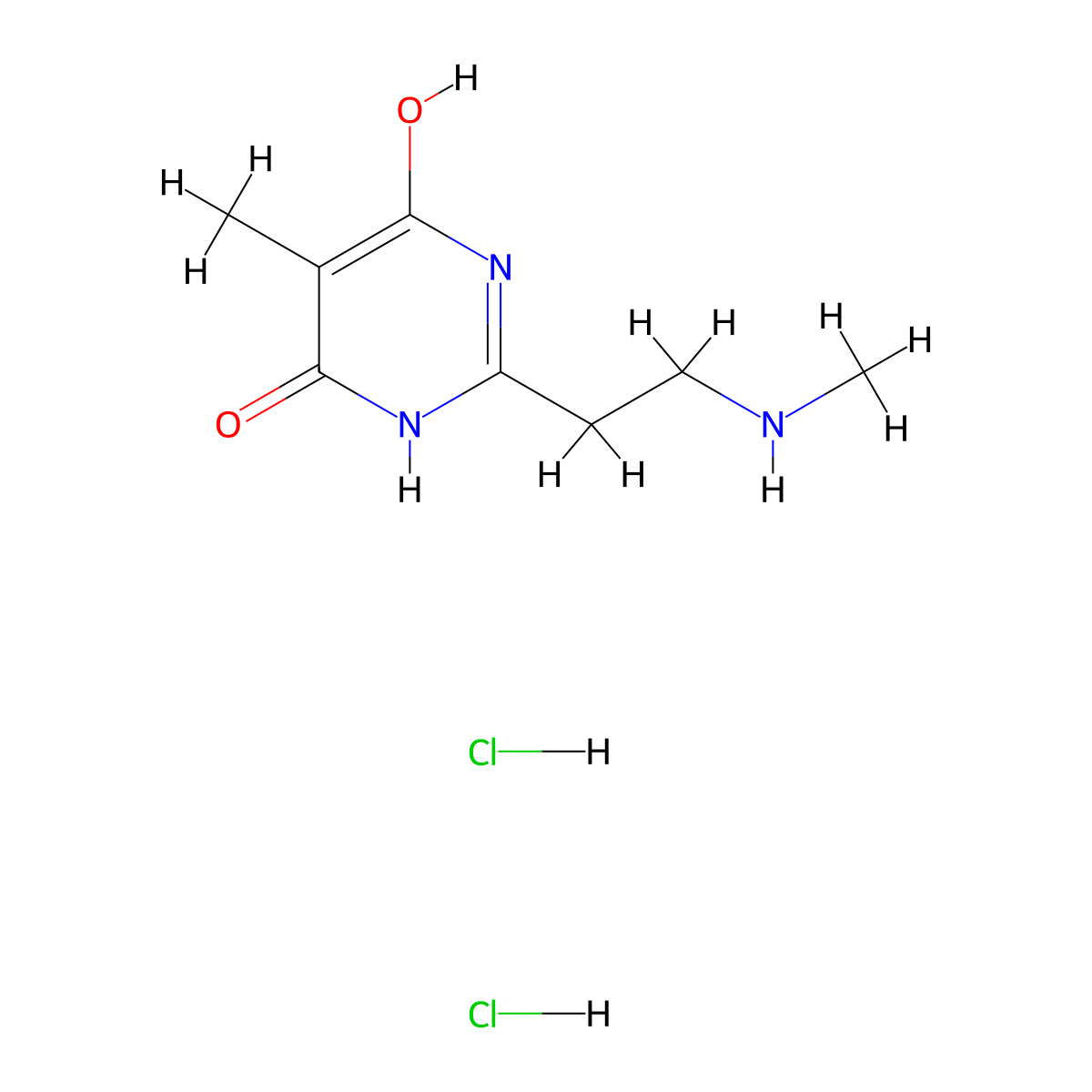 6-Hydroxy-5-methyl-2-[2-(methylamino)ethyl]-3,4-dihydropyrimidin-4-one dihydrochloride molecular structure, CAS 2137765-30-9