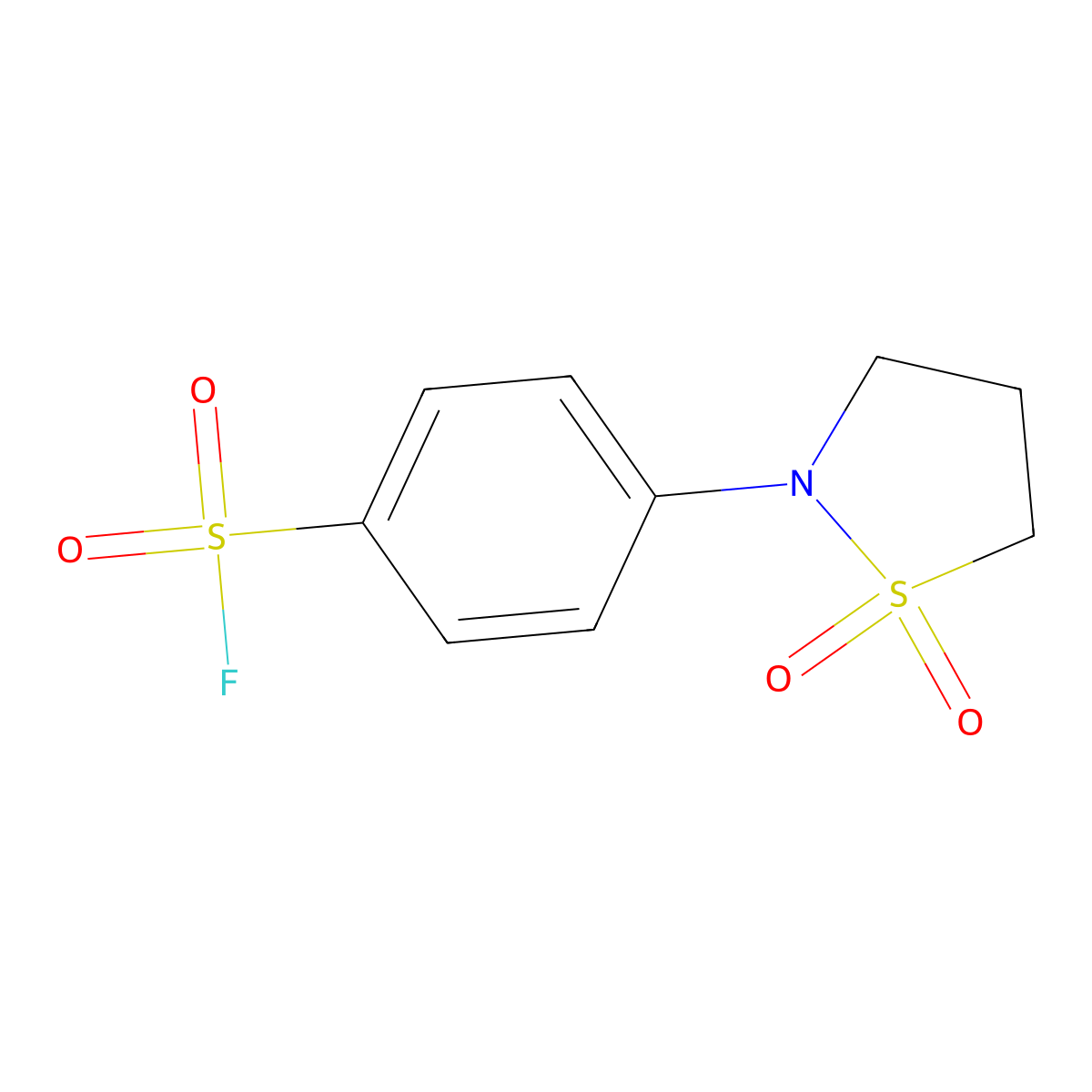 4-(1,1-Dioxo-1lambda6,2-thiazolidin-2-yl)benzene-1-sulfonyl fluoride molecular structure, CAS 2137765-32-1
