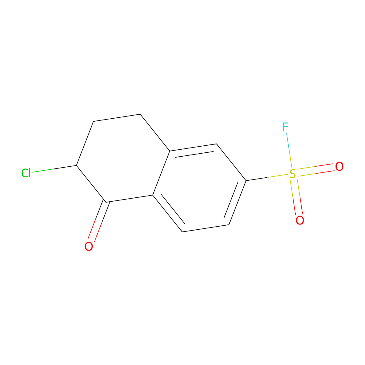 6-Chloro-5-oxo-5,6,7,8-tetrahydronaphthalene-2-sulfonyl fluoride molecular structure, CAS 2137765-41-2