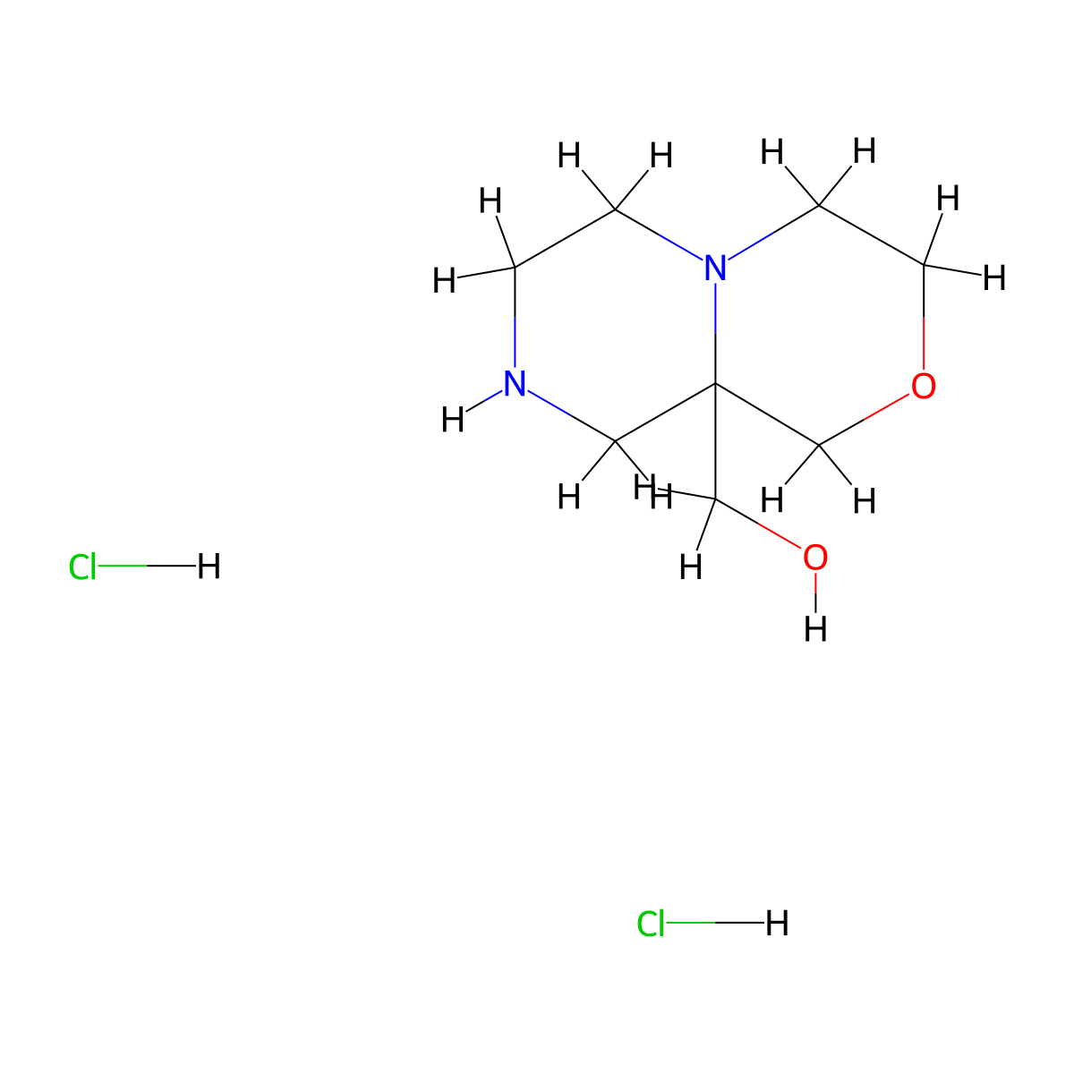 (Octahydropyrazino[2,1-c][1,4]oxazin-9a-yl)methanol dihydrochloride molecular structure, CAS 2137765-66-1
