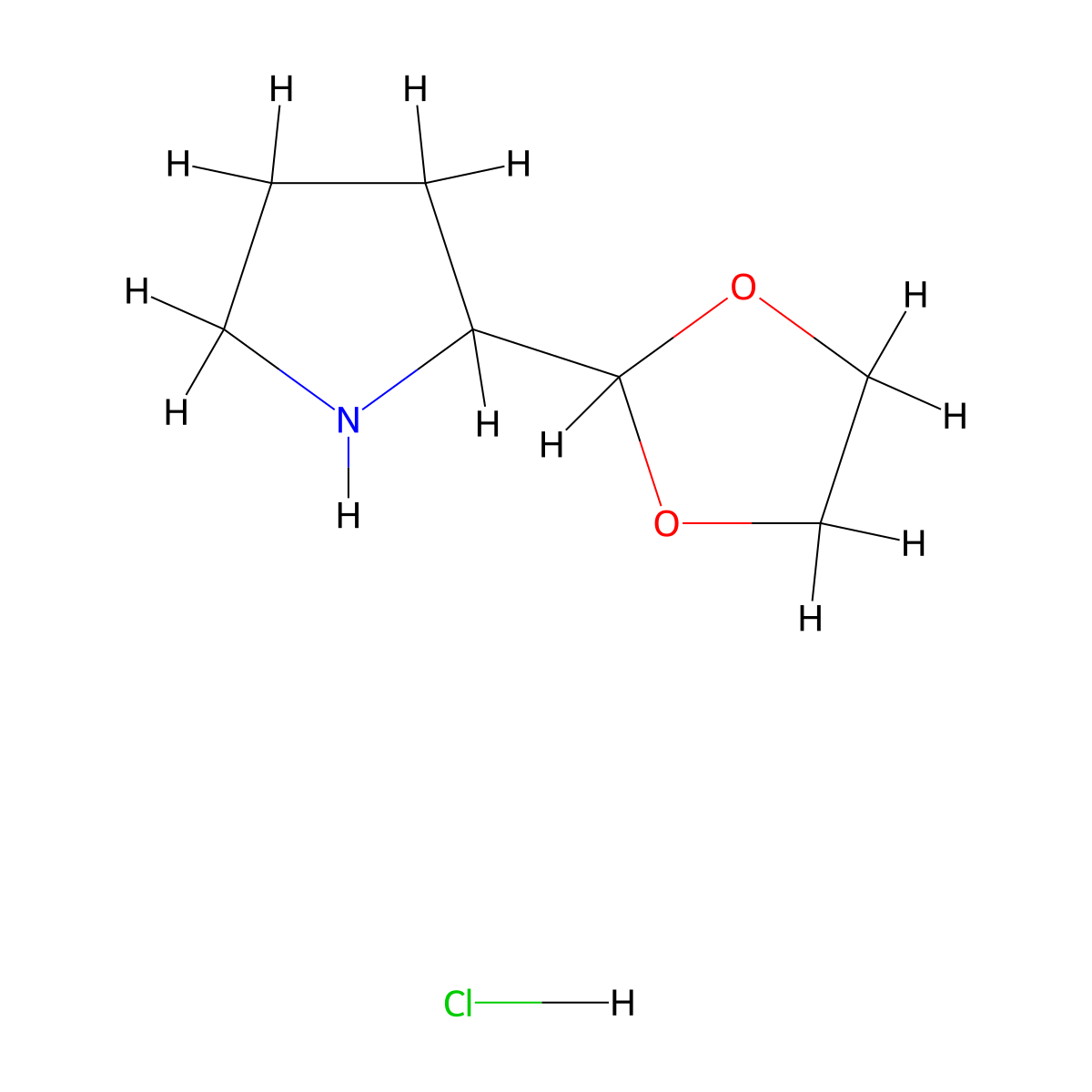2-(1,3-Dioxolan-2-yl)pyrrolidine hydrochloride molecular structure, CAS 2137765-92-3