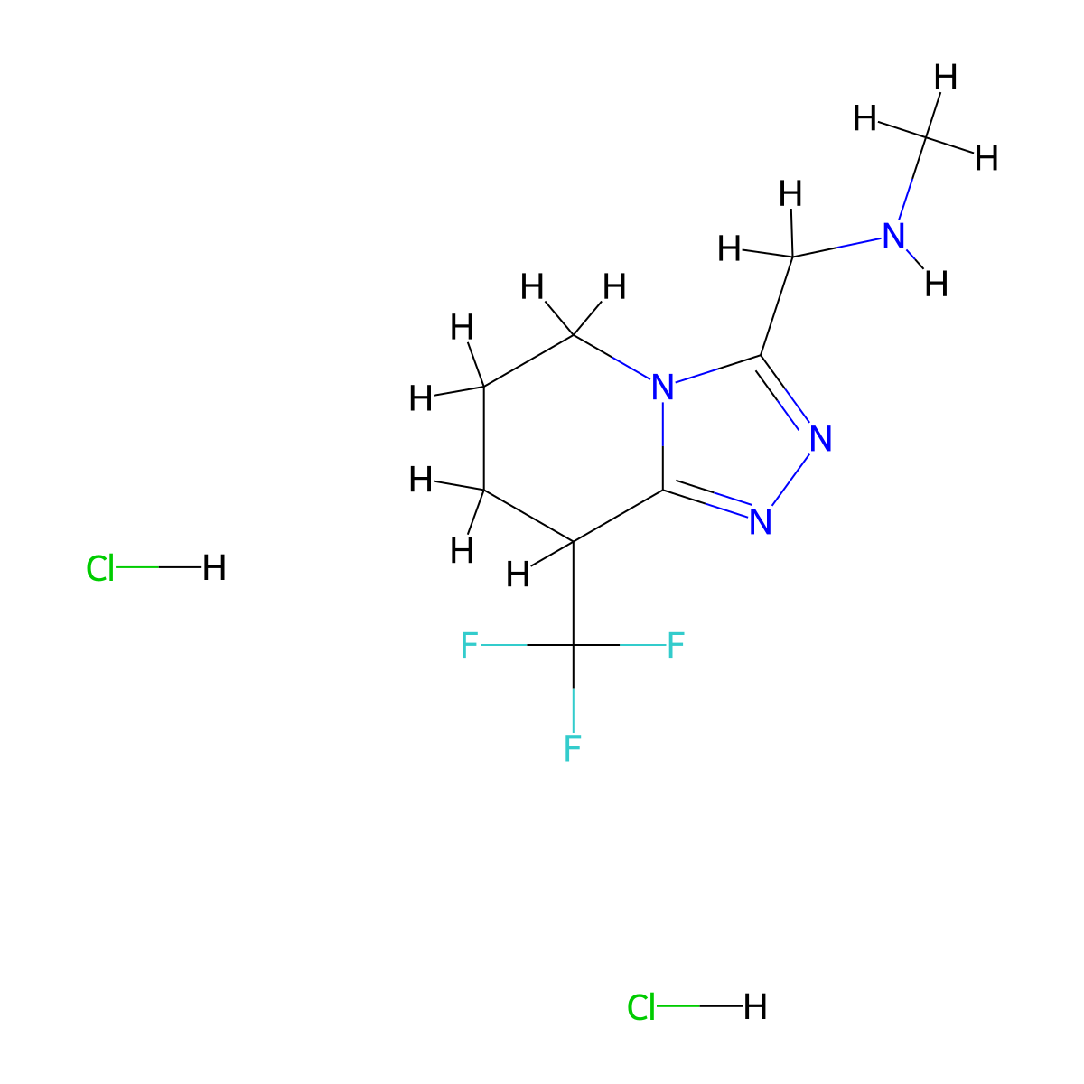 methyl({[8-(trifluoromethyl)-5H,6H,7H,8H-[1,2,4]triazolo[4,3-a]pyridin-3-yl]methyl})amine dihydrochloride molecular structure, CAS 2137766-69-7