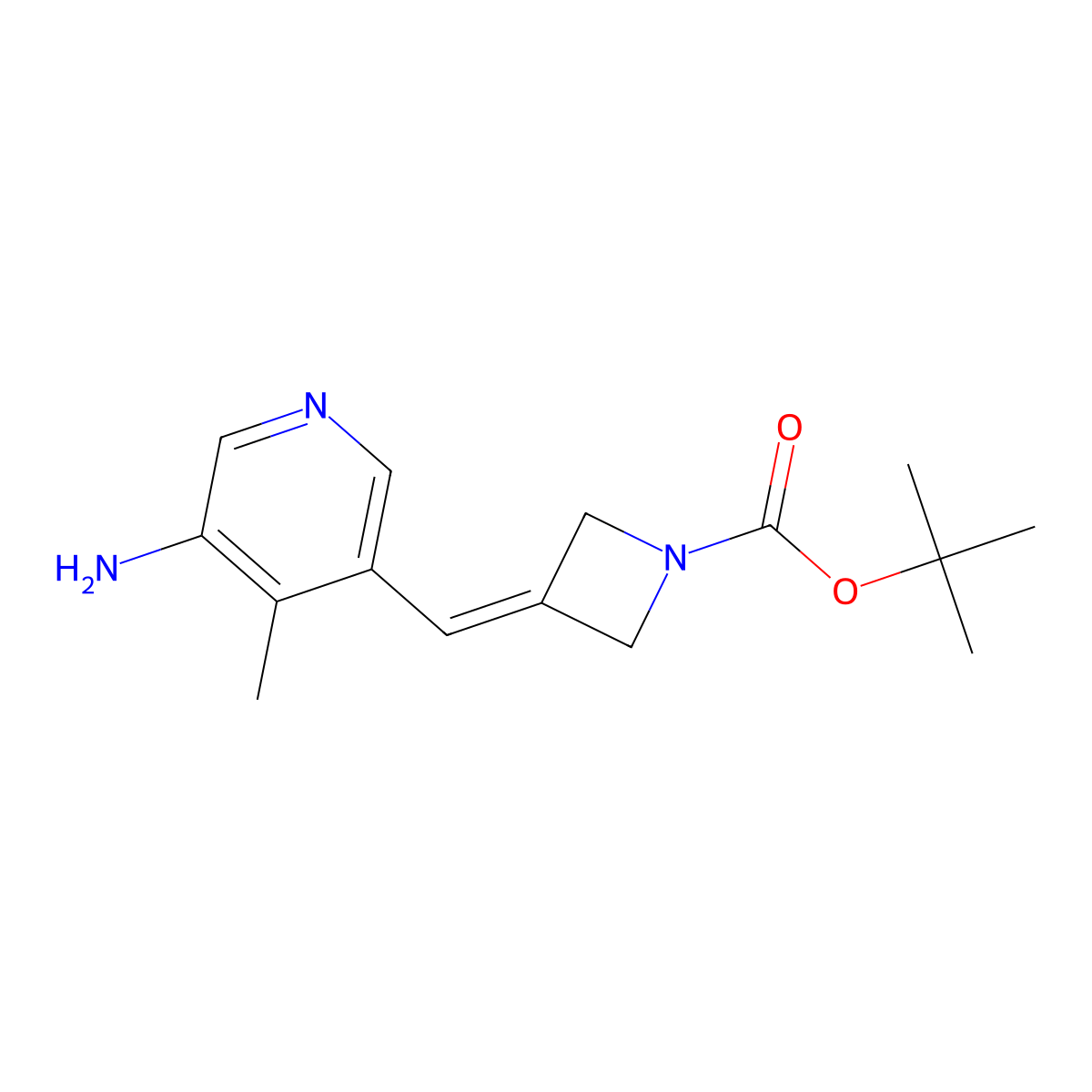 Tert-butyl 3-[(5-amino-4-methylpyridin-3-yl)methylidene]azetidine-1-carboxylate molecular structure, CAS 2137767-00-9