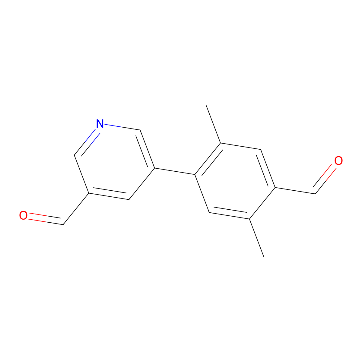 5-(4-Formyl-2,5-dimethylphenyl)pyridine-3-carbaldehyde molecular structure, CAS 2137767-08-7