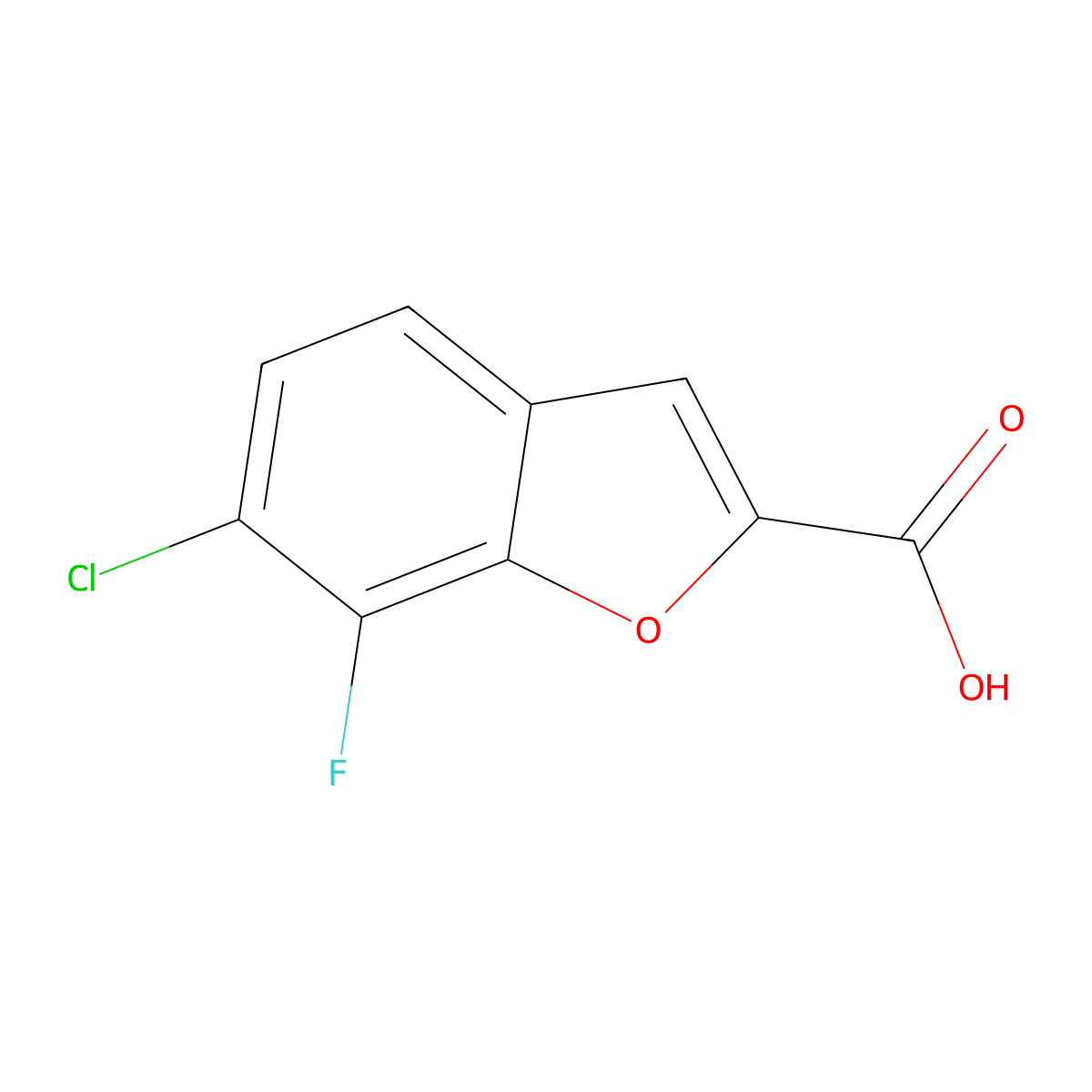 6-Chloro-7-fluoro-1-benzofuran-2-carboxylic acid molecular structure, CAS 2137767-53-2