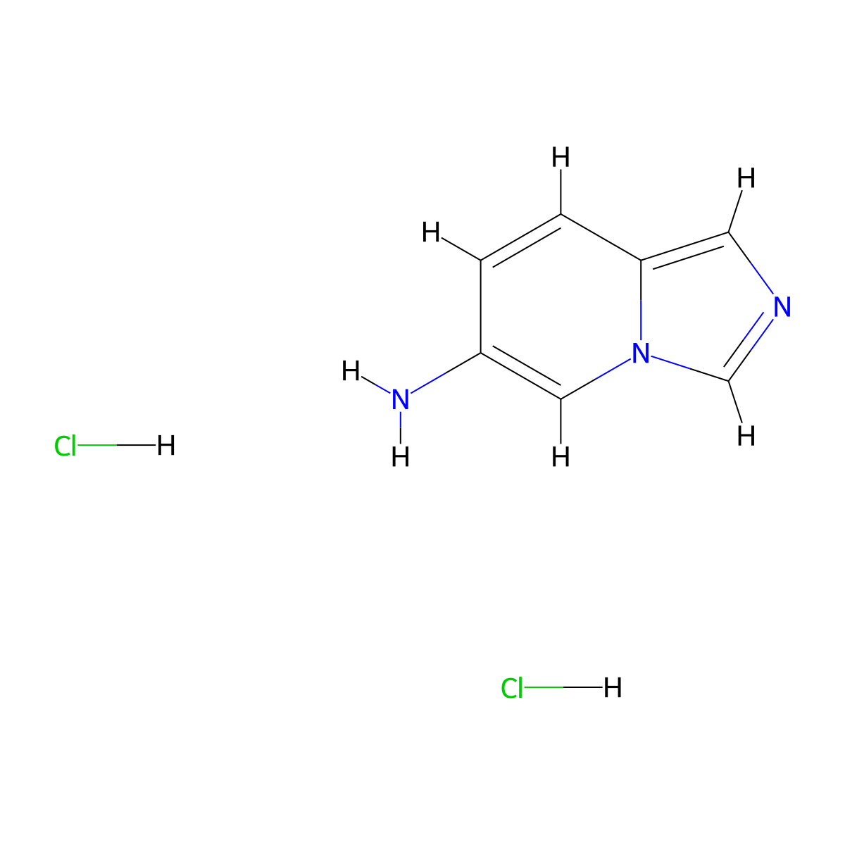 Imidazo(1,5-a)pyridin-6-amine dihydrochloride molecular structure, CAS 2137768-06-8
