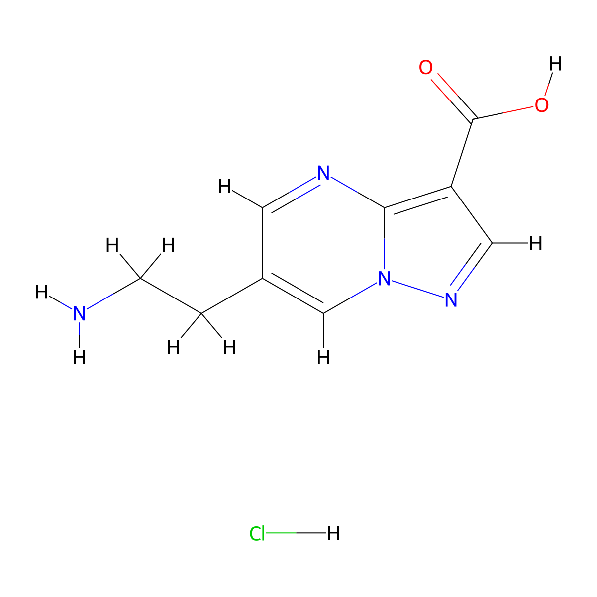 6-(2-Aminoethyl)pyrazolo[1,5-a]pyrimidine-3-carboxylic acid hydrochloride molecular structure, CAS 2137768-26-2