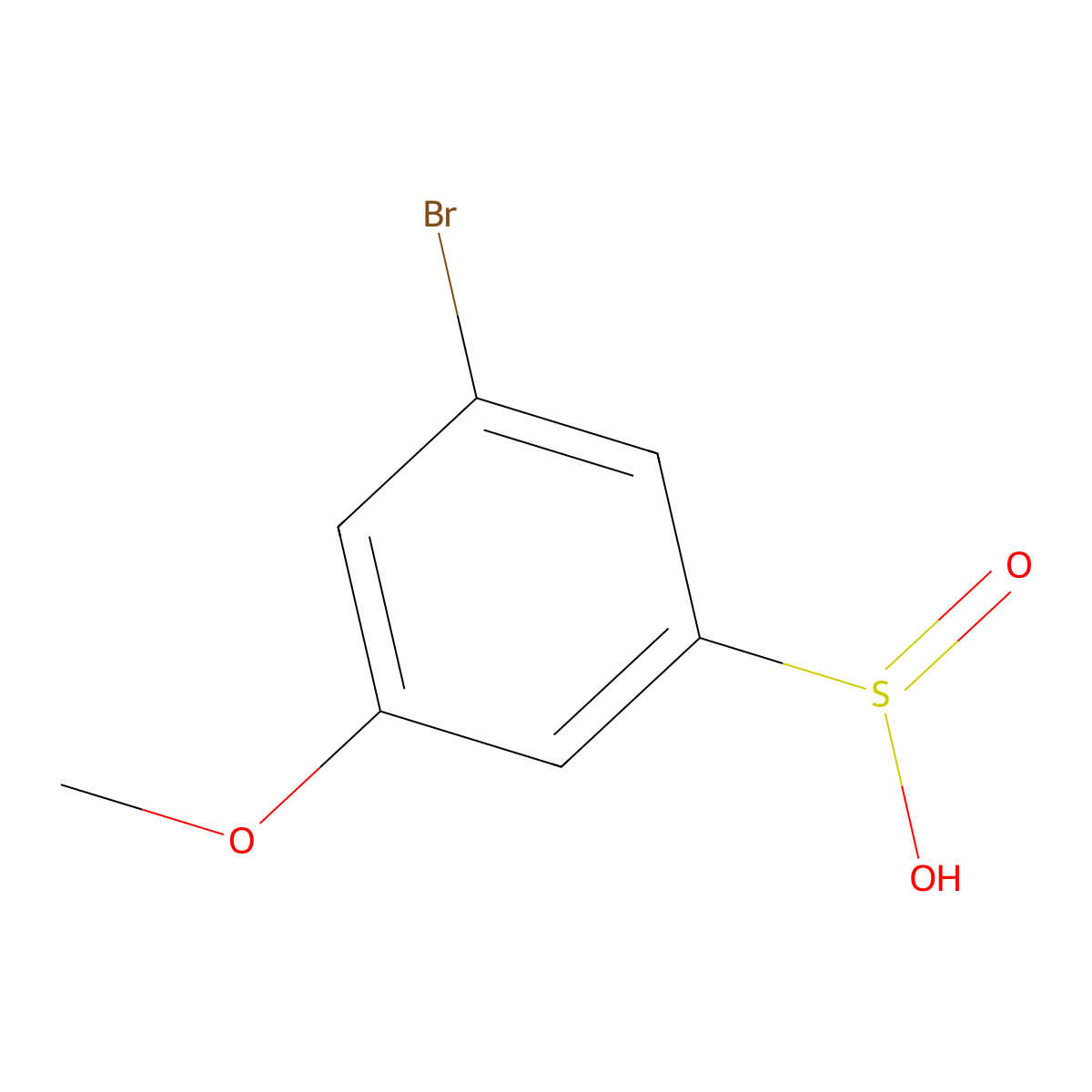 3-Bromo-5-methoxybenzene-1-sulfinic acid molecular structure, CAS 2137768-38-6