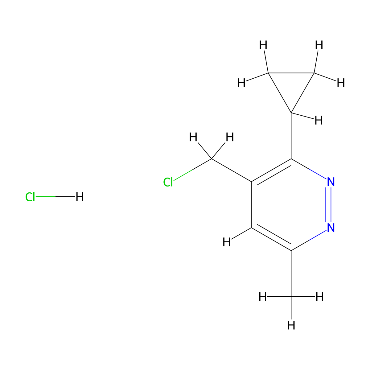 4-(Chloromethyl)-3-cyclopropyl-6-methylpyridazine hydrochloride molecular structure, CAS 2137768-43-3
