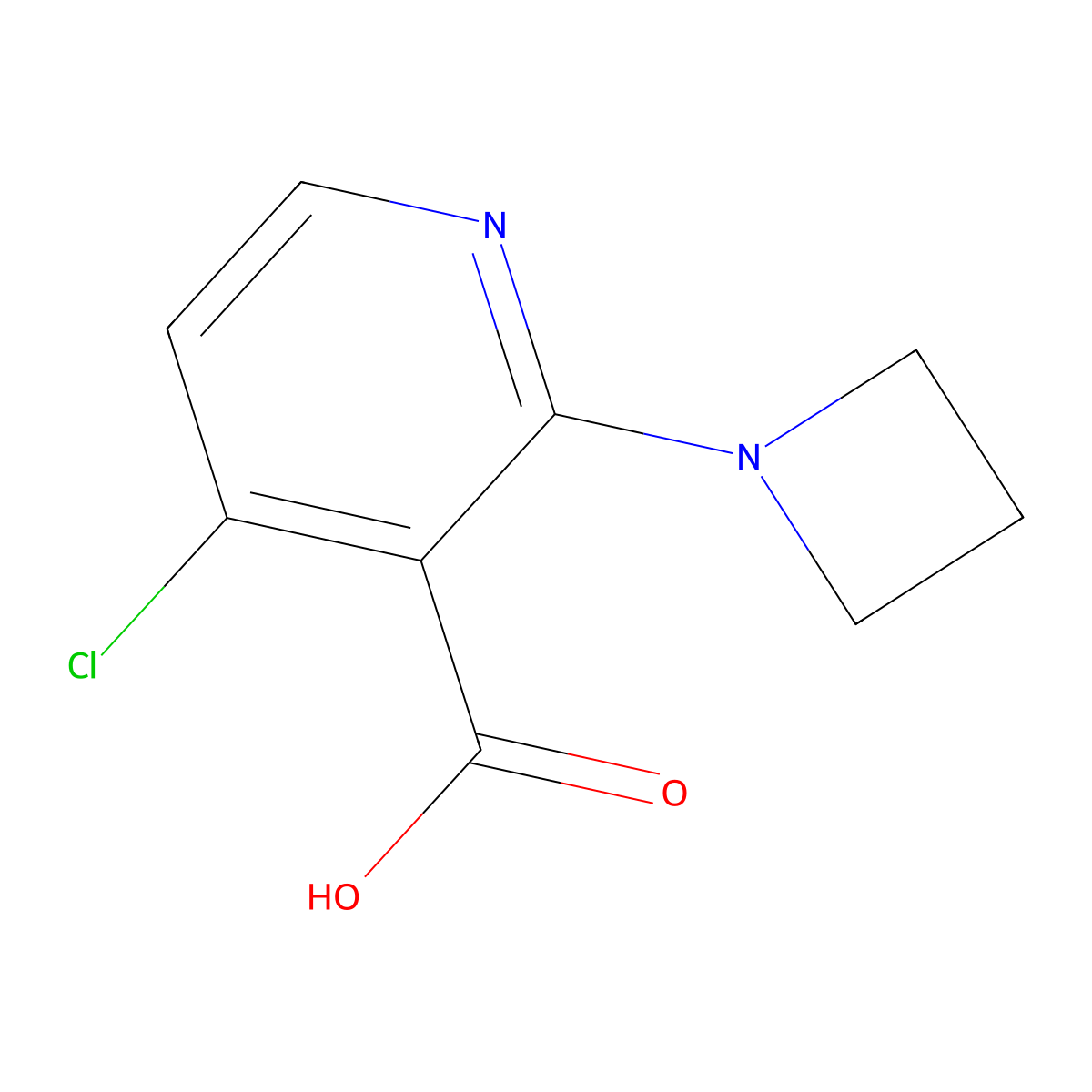 2-(Azetidin-1-yl)-4-chloropyridine-3-carboxylic acid molecular structure, CAS 2137768-62-6