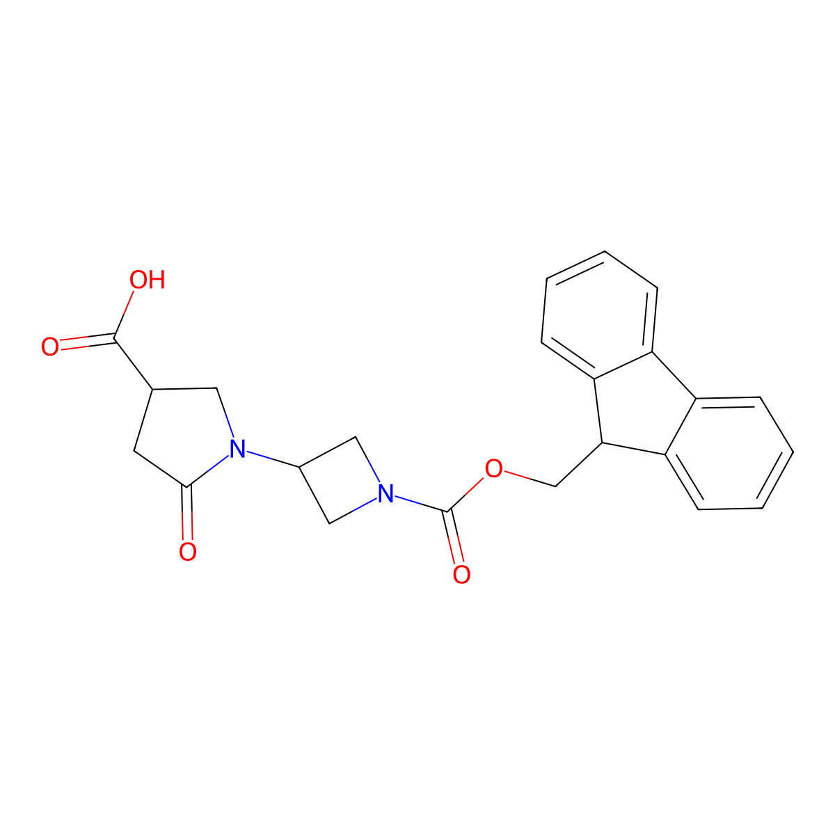 1-(1-{[(9H-fluoren-9-yl)methoxy]carbonyl}azetidin-3-yl)-5-oxopyrrolidine-3-carboxylic acid molecular structure, CAS 2137769-17-4