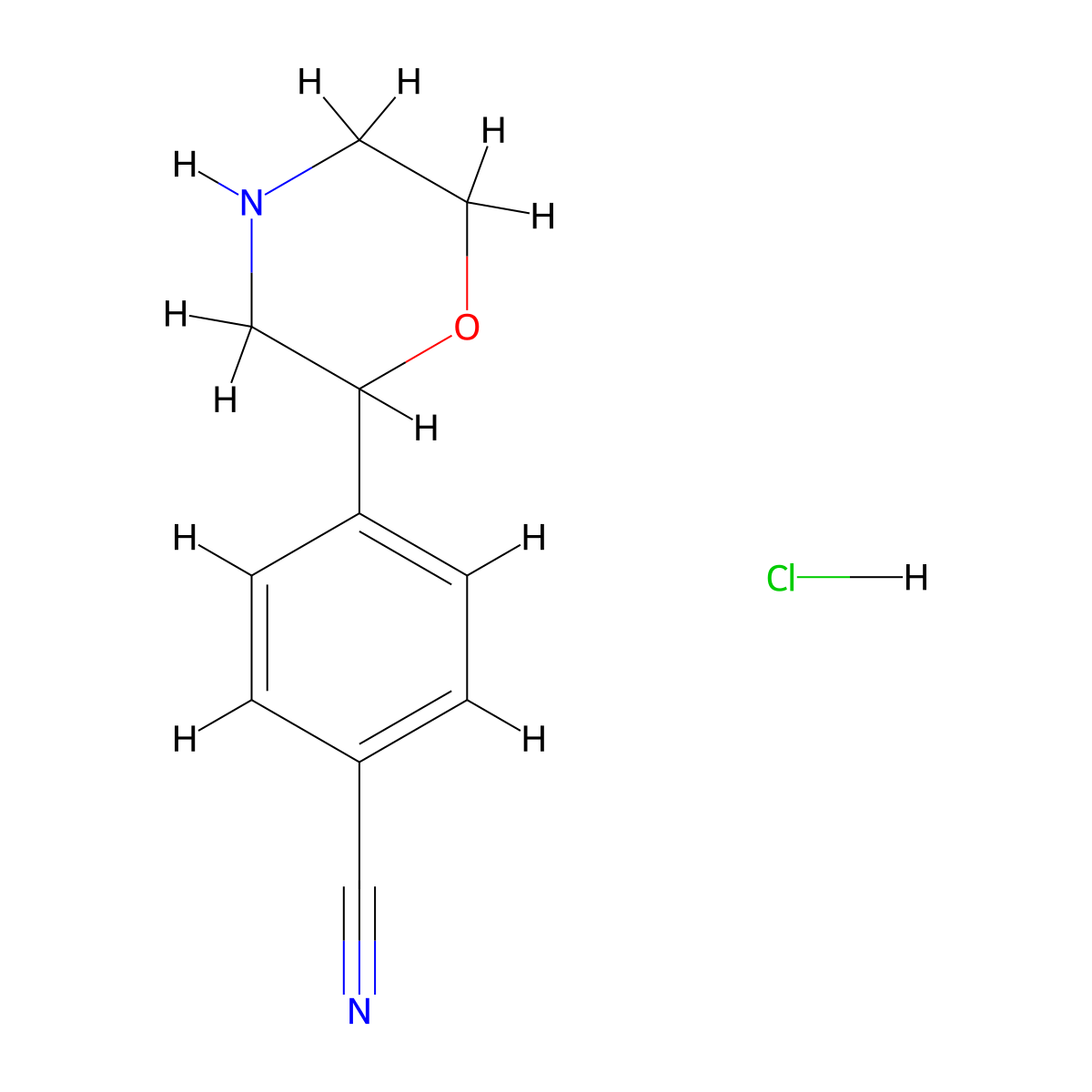 4-(Morpholin-2-yl)benzonitrile hydrochloride molecular structure, CAS 2137770-14-8