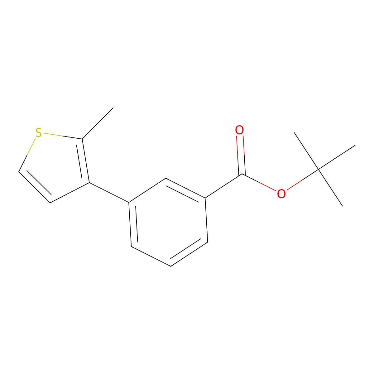 Tert-butyl 3-(2-methylthiophen-3-yl)benzoate molecular structure, CAS 2137770-21-7