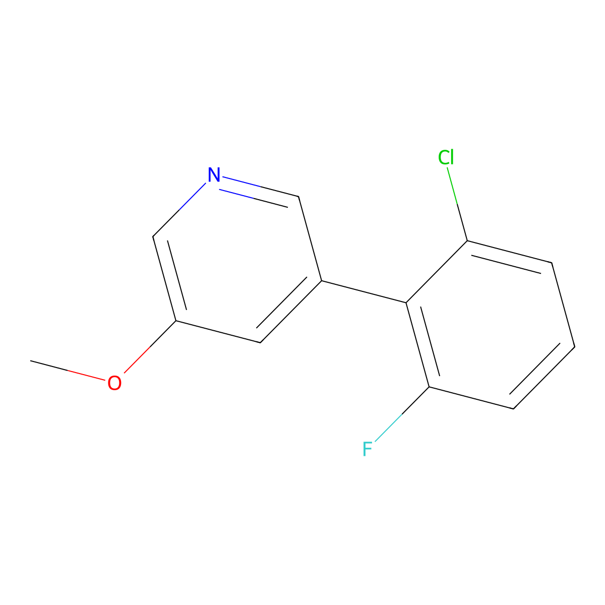 3-(2-Chloro-6-fluorophenyl)-5-methoxypyridine molecular structure, CAS 2137770-31-9