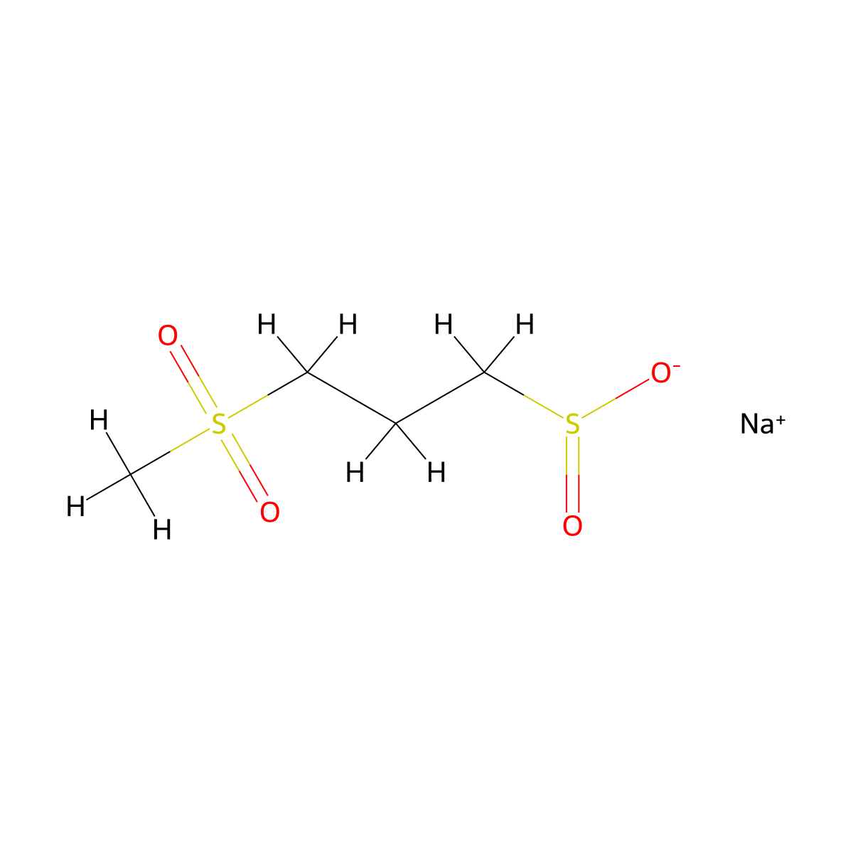 Sodium 3-methanesulfonylpropane-1-sulfinate molecular structure, CAS 2137771-75-4