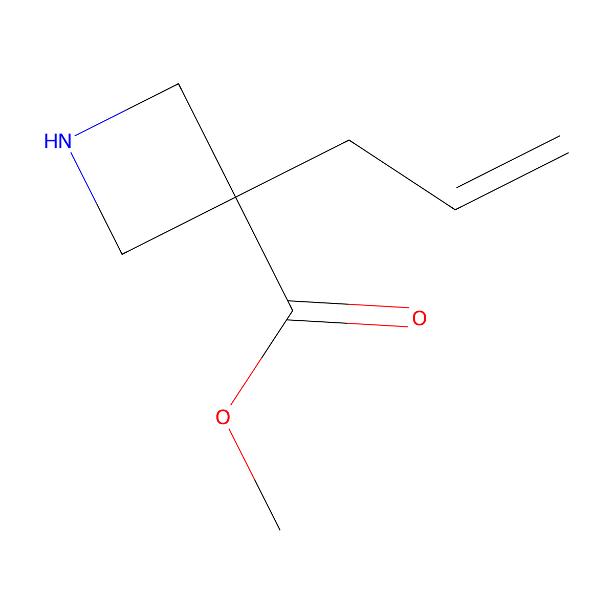 Methyl 3-(prop-2-en-1-yl)azetidine-3-carboxylate molecular structure, CAS 2137772-20-2