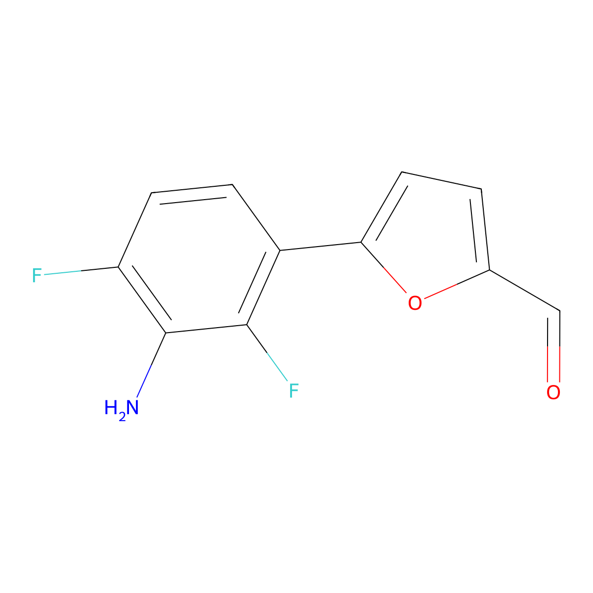 5-(3-Amino-2,4-difluorophenyl)furan-2-carbaldehyde molecular structure, CAS 2137772-29-1
