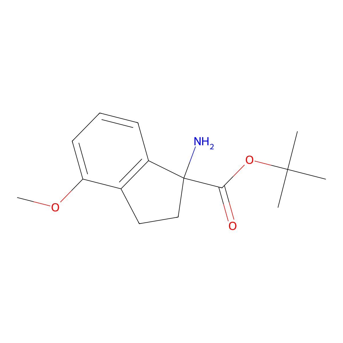 tert-butyl 1-amino-4-methoxy-2,3-dihydro-1H-indene-1-carboxylate molecular structure, CAS 2137772-55-3