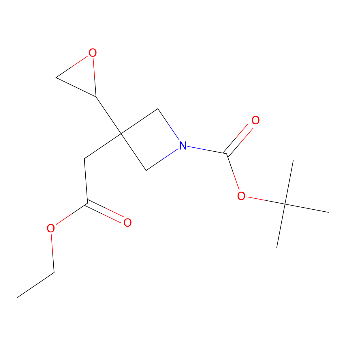 Tert-butyl 3-(2-ethoxy-2-oxoethyl)-3-(oxiran-2-yl)azetidine-1-carboxylate molecular structure, CAS 2137772-68-8