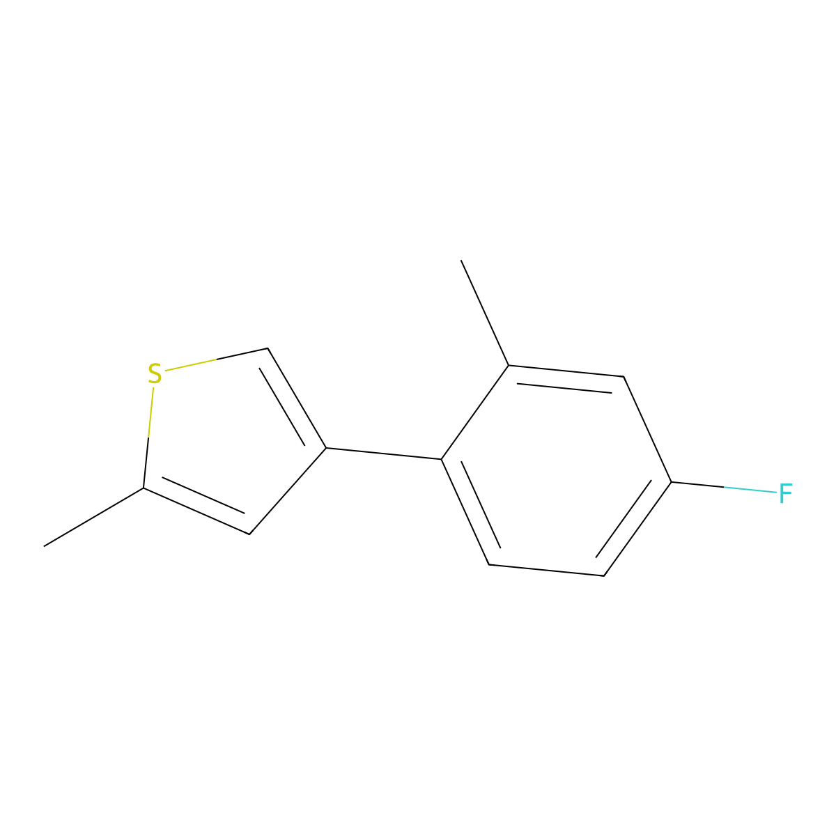 4-(4-Fluoro-2-methylphenyl)-2-methylthiophene molecular structure, CAS 2137773-22-7