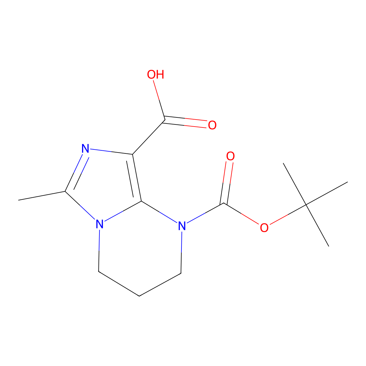 1-[(tert-butoxy)carbonyl]-6-methyl-1H,2H,3H,4H-imidazo[1,5-a]pyrimidine-8-carboxylic acid molecular structure, CAS 2137773-49-8