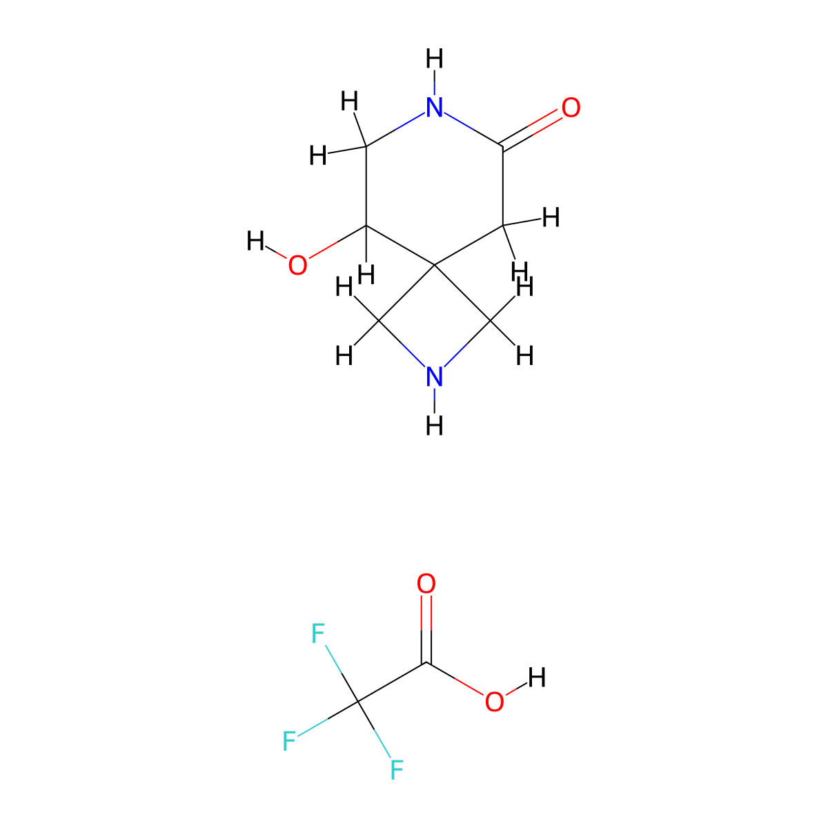 9-Hydroxy-2,7-diazaspiro[3.5]nonan-6-one; trifluoroacetic acid molecular structure, CAS 2137773-84-1