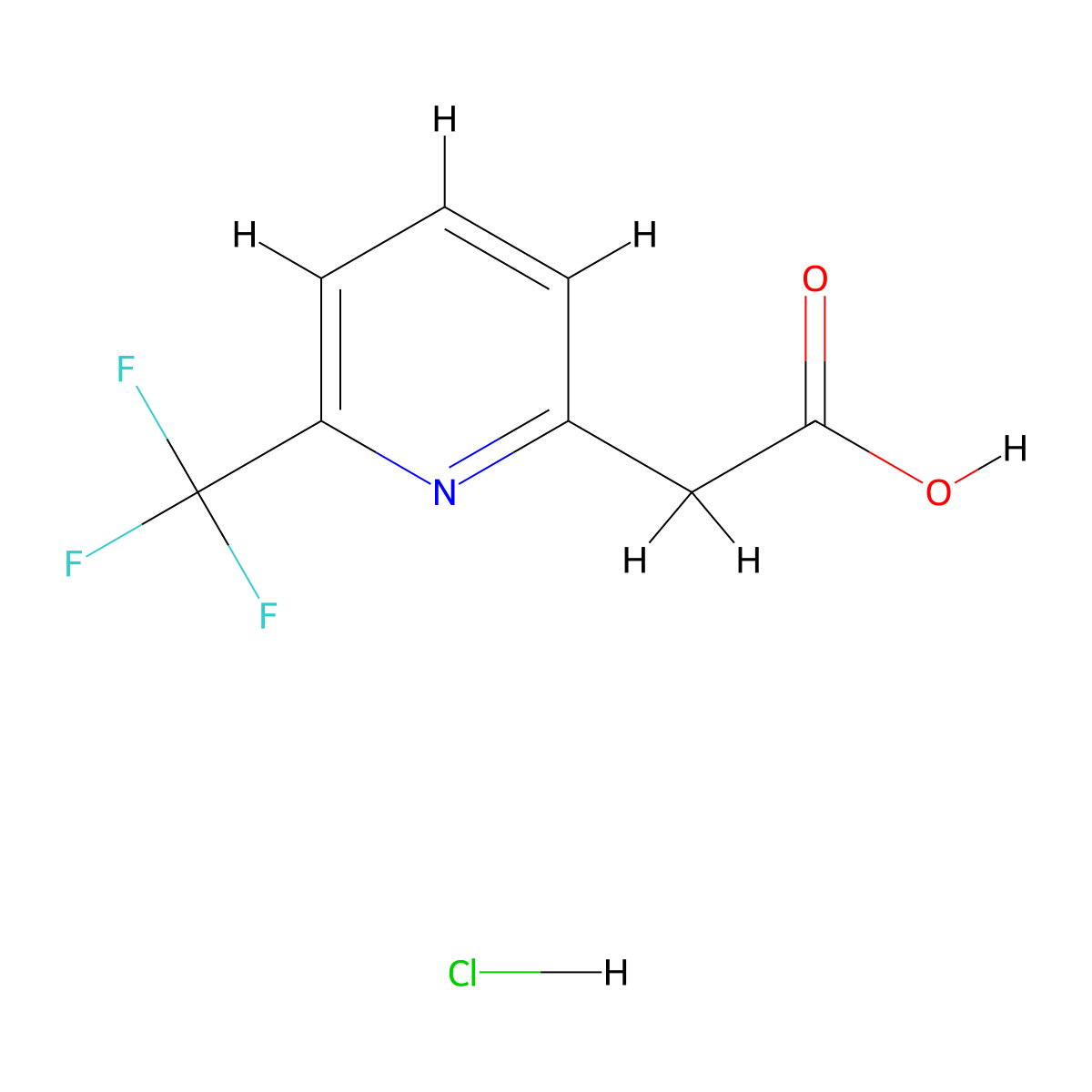 2-(6-(Trifluoromethyl)pyridin-2-yl)acetic acid hydrochloride molecular structure, CAS 2137774-27-5