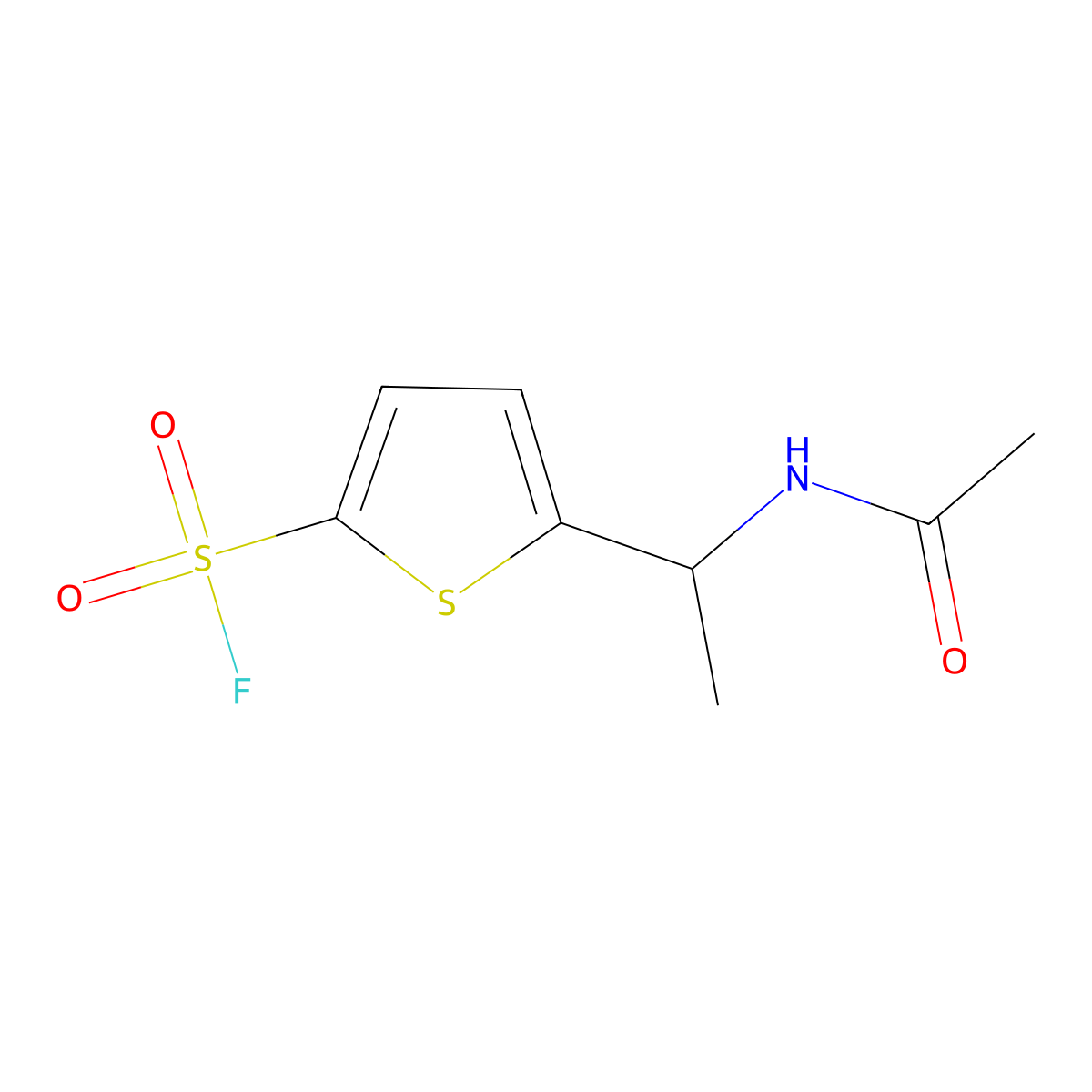 5-(1-Acetamidoethyl)thiophene-2-sulfonyl fluoride molecular structure, CAS 2137774-69-5