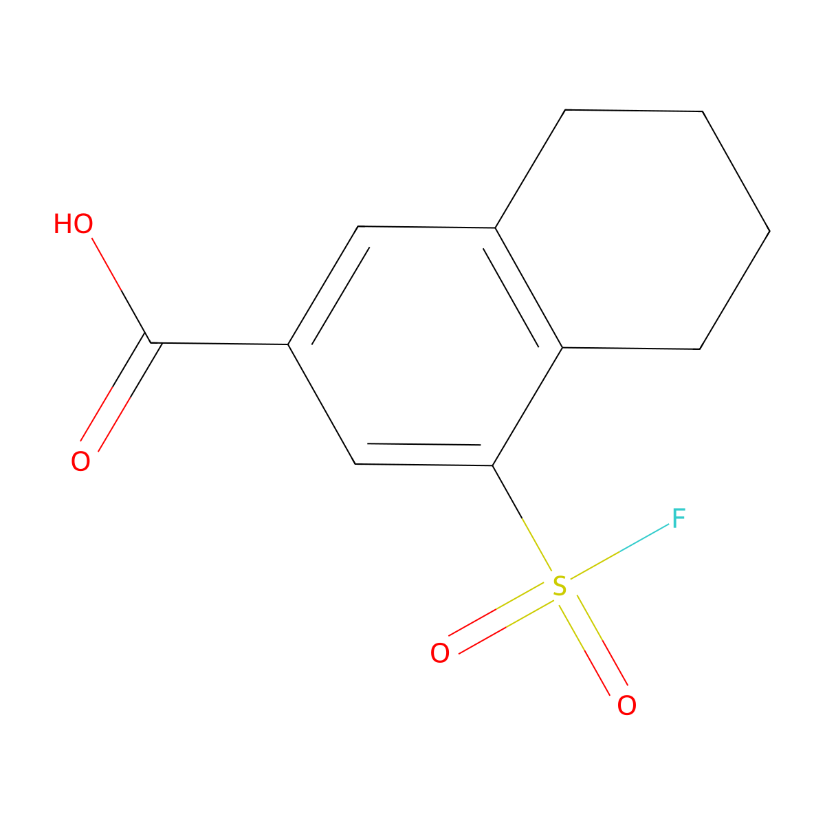 4-(Fluorosulfonyl)-5,6,7,8-tetrahydronaphthalene-2-carboxylic acid molecular structure, CAS 2137774-71-9