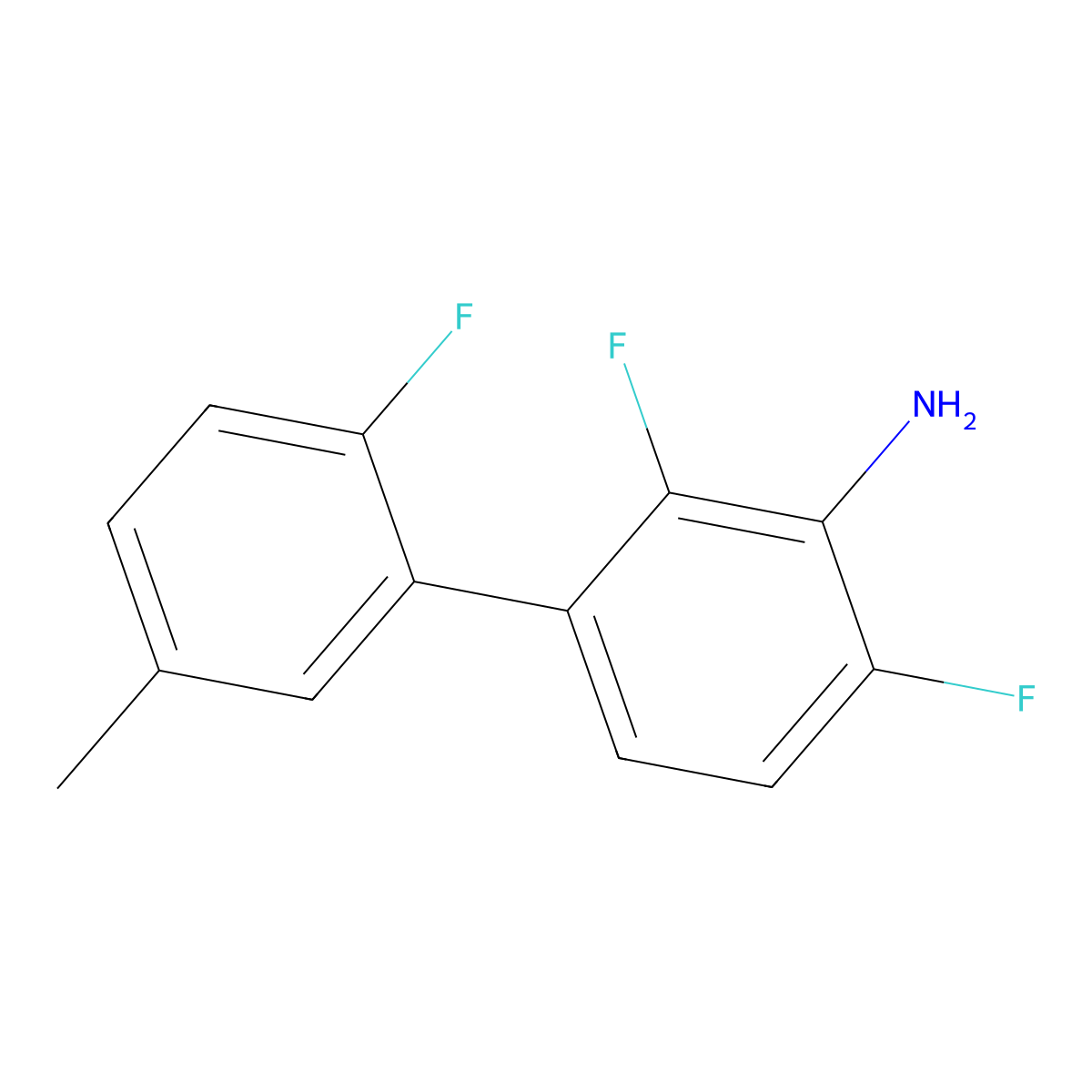 2,6-Difluoro-3-(2-fluoro-5-methylphenyl)aniline molecular structure, CAS 2137774-99-1