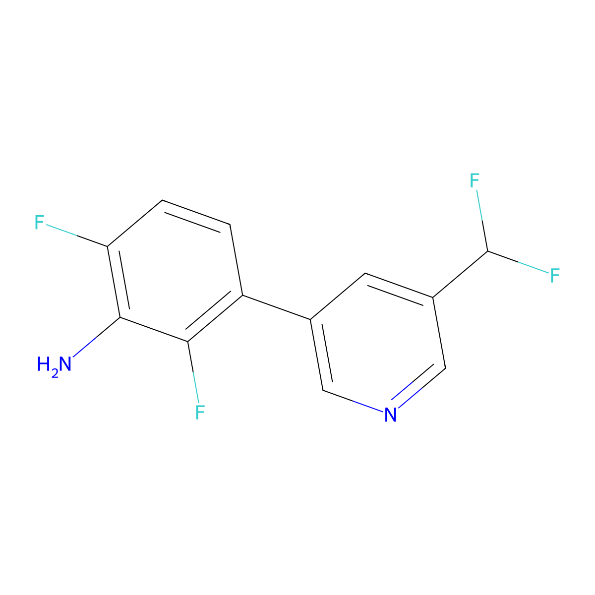 3-[5-(Difluoromethyl)pyridin-3-yl]-2,6-difluoroaniline molecular structure, CAS 2137775-04-1