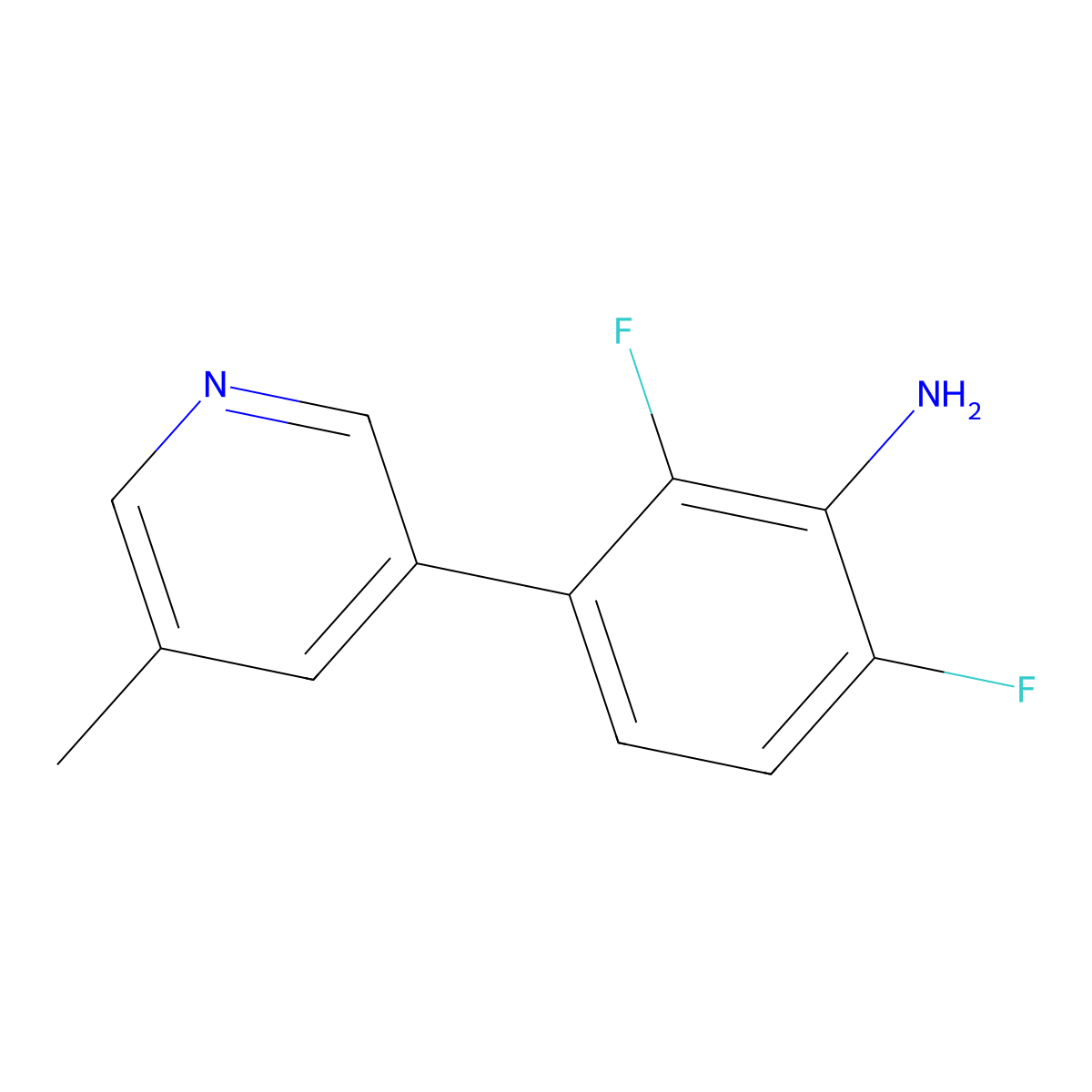 2,6-Difluoro-3-(5-methylpyridin-3-yl)aniline molecular structure, CAS 2137775-66-5