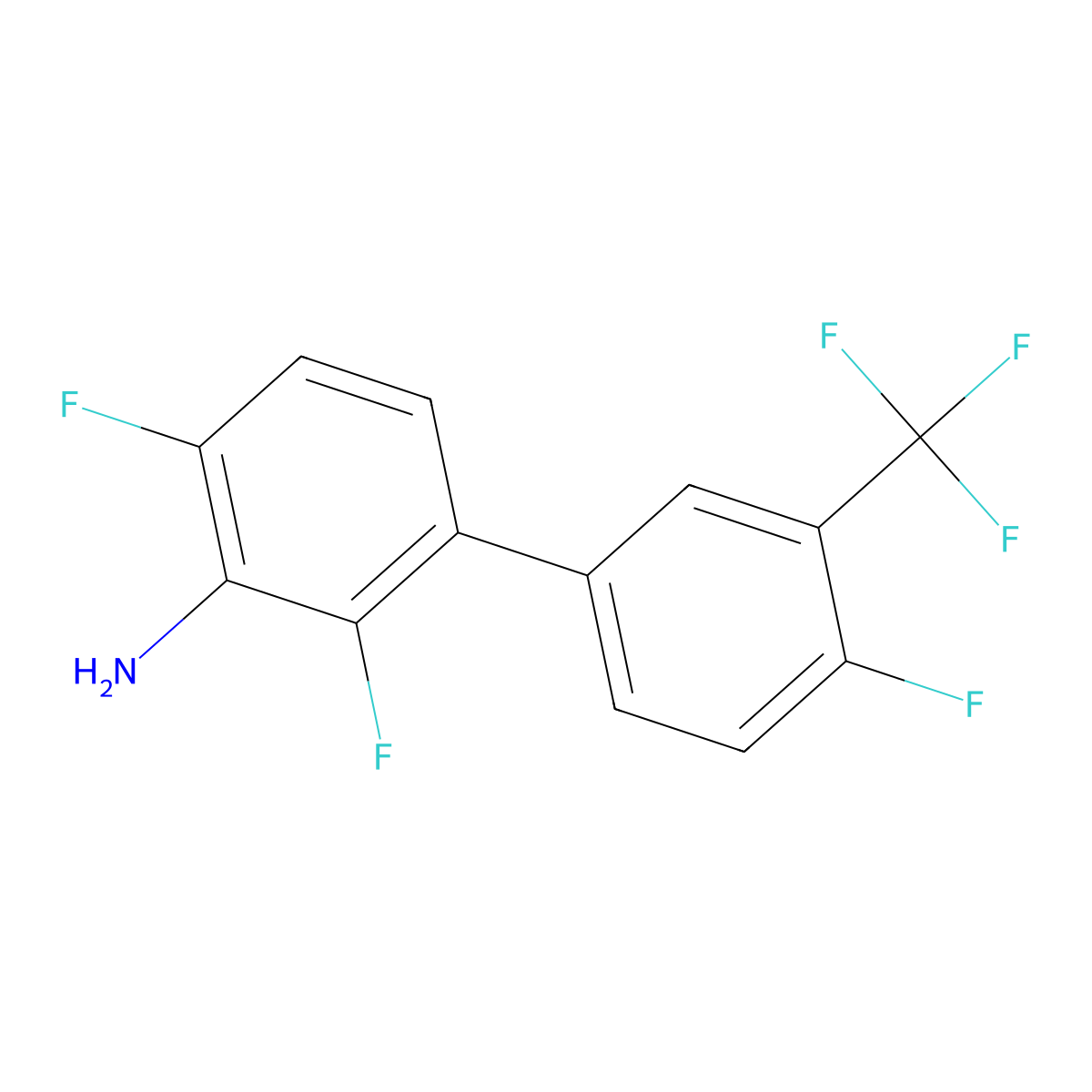 2,6-Difluoro-3-[4-fluoro-3-(trifluoromethyl)phenyl]aniline molecular structure, CAS 2137775-67-6