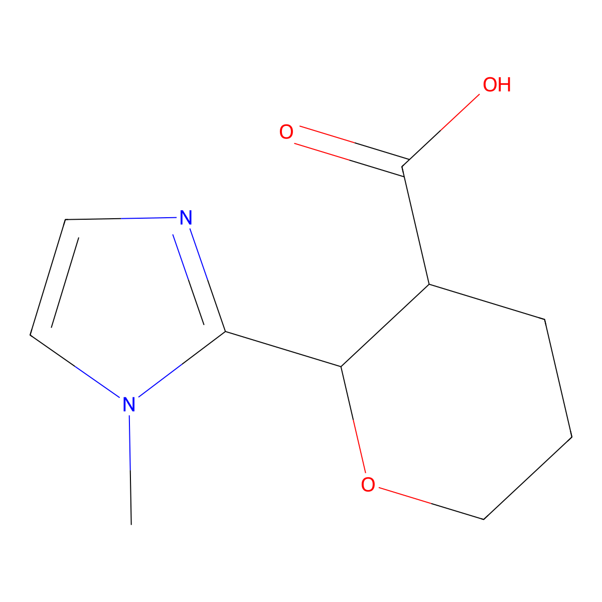 2-(1-methyl-1H-imidazol-2-yl)oxane-3-carboxylic acid molecular structure, CAS 2137775-83-6