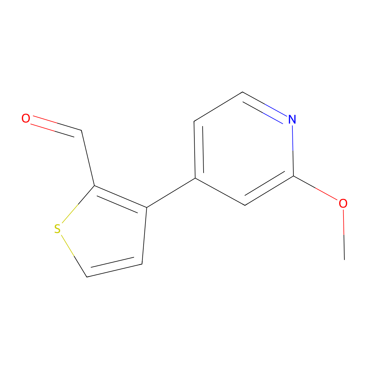 3-(2-Methoxypyridin-4-yl)thiophene-2-carbaldehyde molecular structure, CAS 2137777-14-9