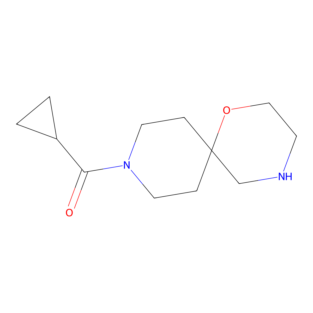 Cyclopropyl(1-oxa-4,9-diazaspiro[5.5]undecan-9-yl)methanone molecular structure, CAS 2137779-02-1