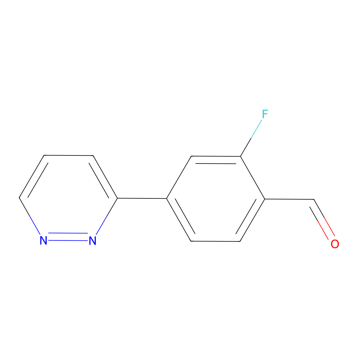 2-Fluoro-4-(pyridazin-3-yl)benzaldehyde molecular structure, CAS 2137779-35-0